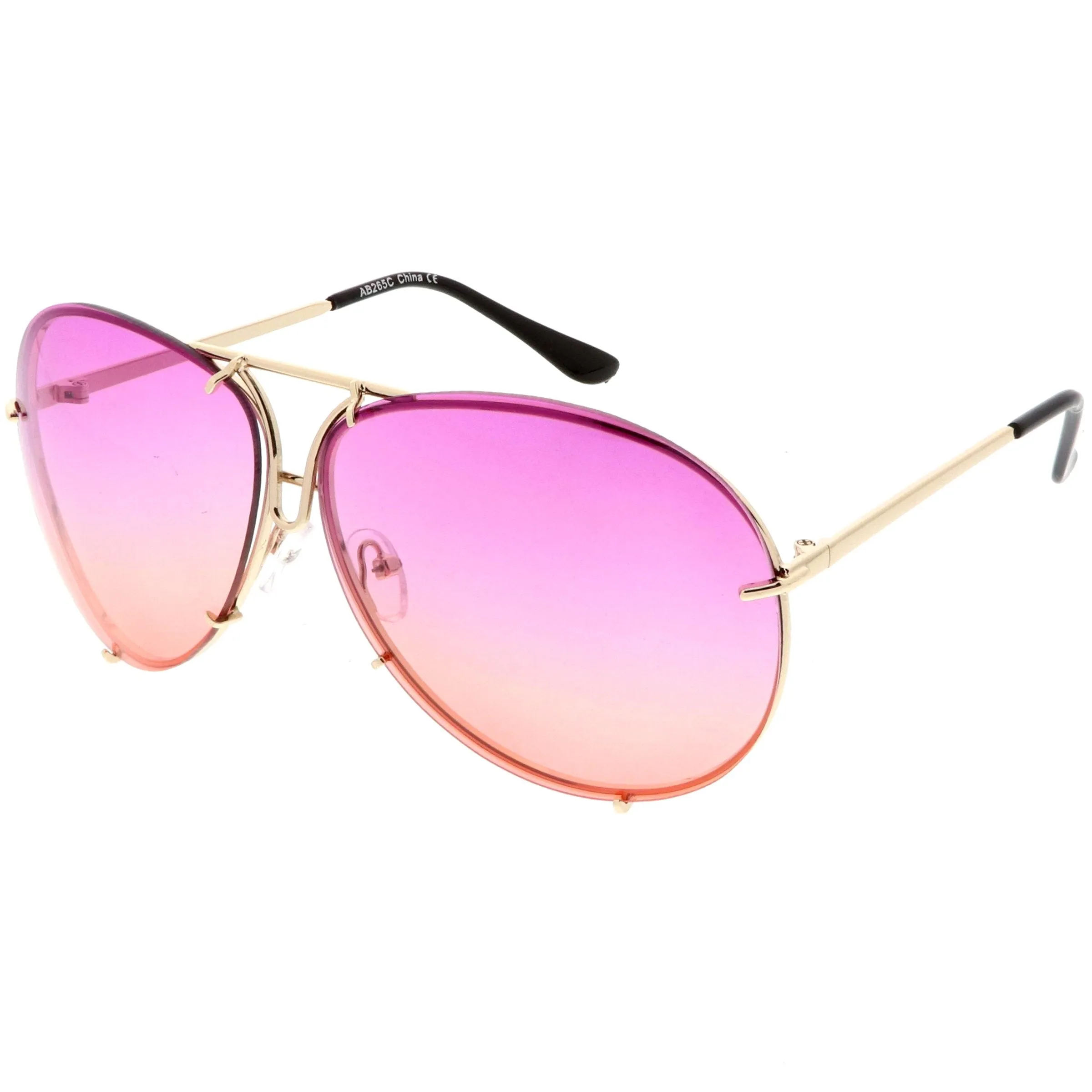 Retro Oversize Colorful Gradient Lens Aviator Sunglasses C336 sold by ZeroUV product image thumbnail 2
