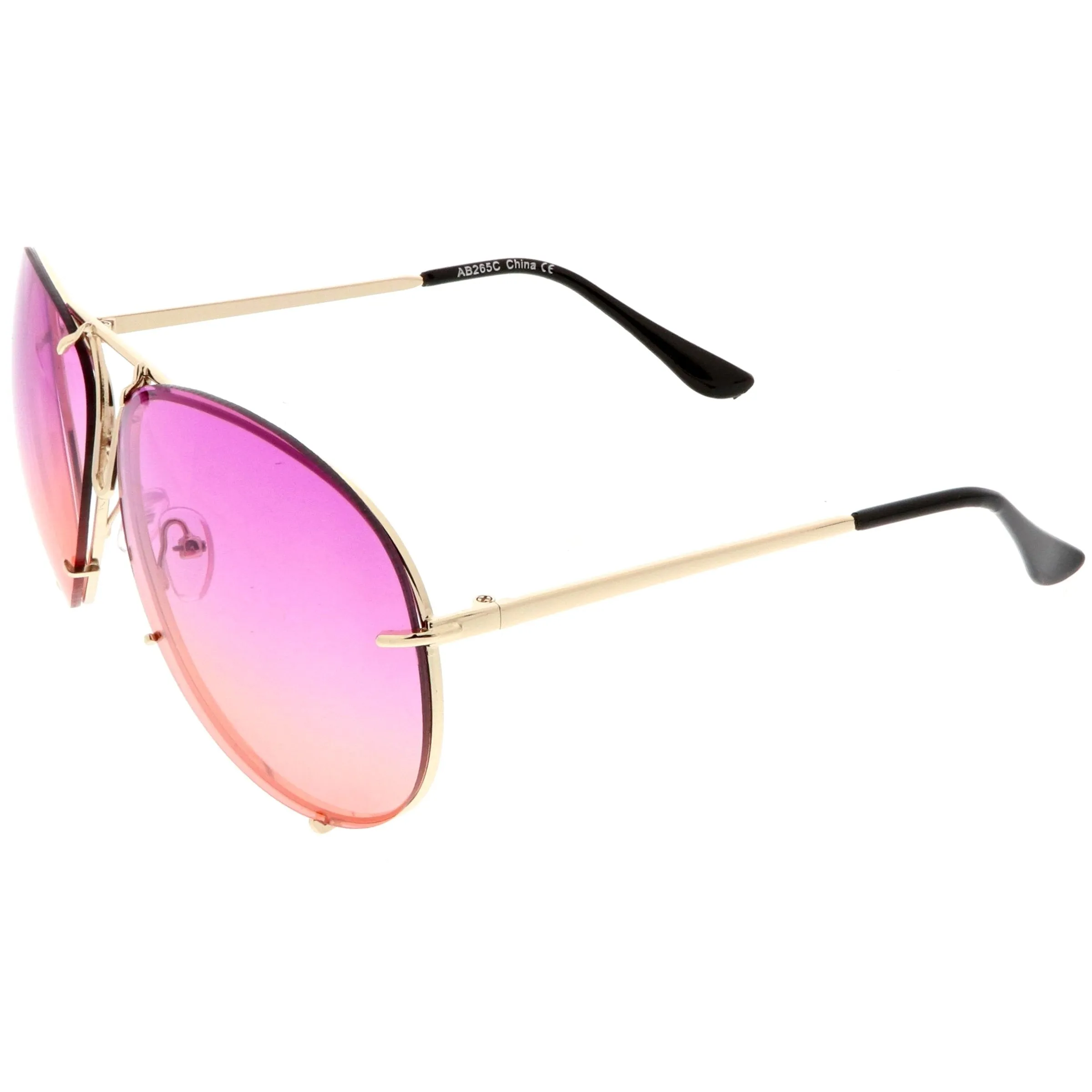 Retro Oversize Colorful Gradient Lens Aviator Sunglasses C336 sold by ZeroUV product image thumbnail 3