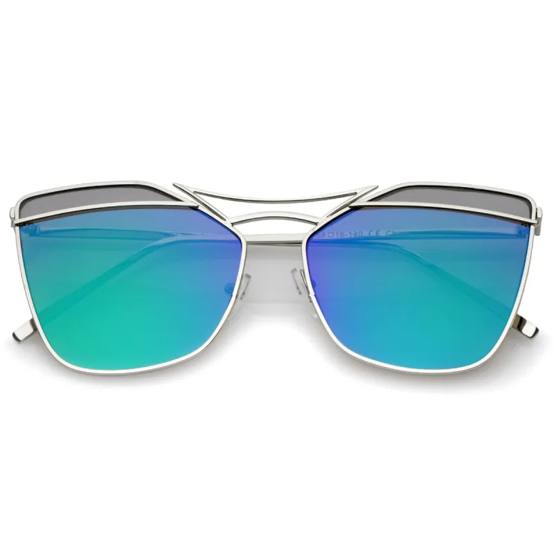Women's Laser Cut Dual Flat Lens Sunglasses A968 sold by ZeroUV