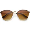 Lightweight Rimless Metal Horned Rim Sunglasses A215 sold by ZeroUV