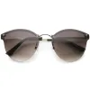 Lightweight Rimless Metal Horned Rim Sunglasses A215 sold by ZeroUV