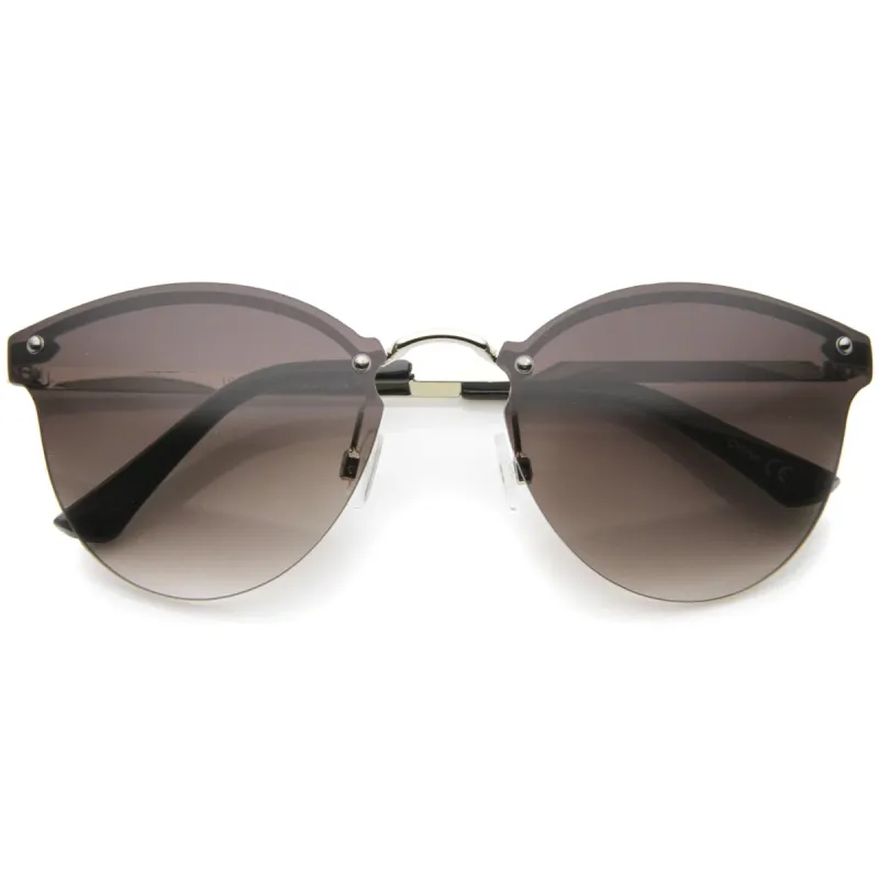 Lightweight Rimless Metal Horned Rim Sunglasses A215 sold by ZeroUV