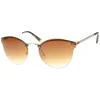 Lightweight Rimless Metal Horned Rim Sunglasses A215 sold by ZeroUV