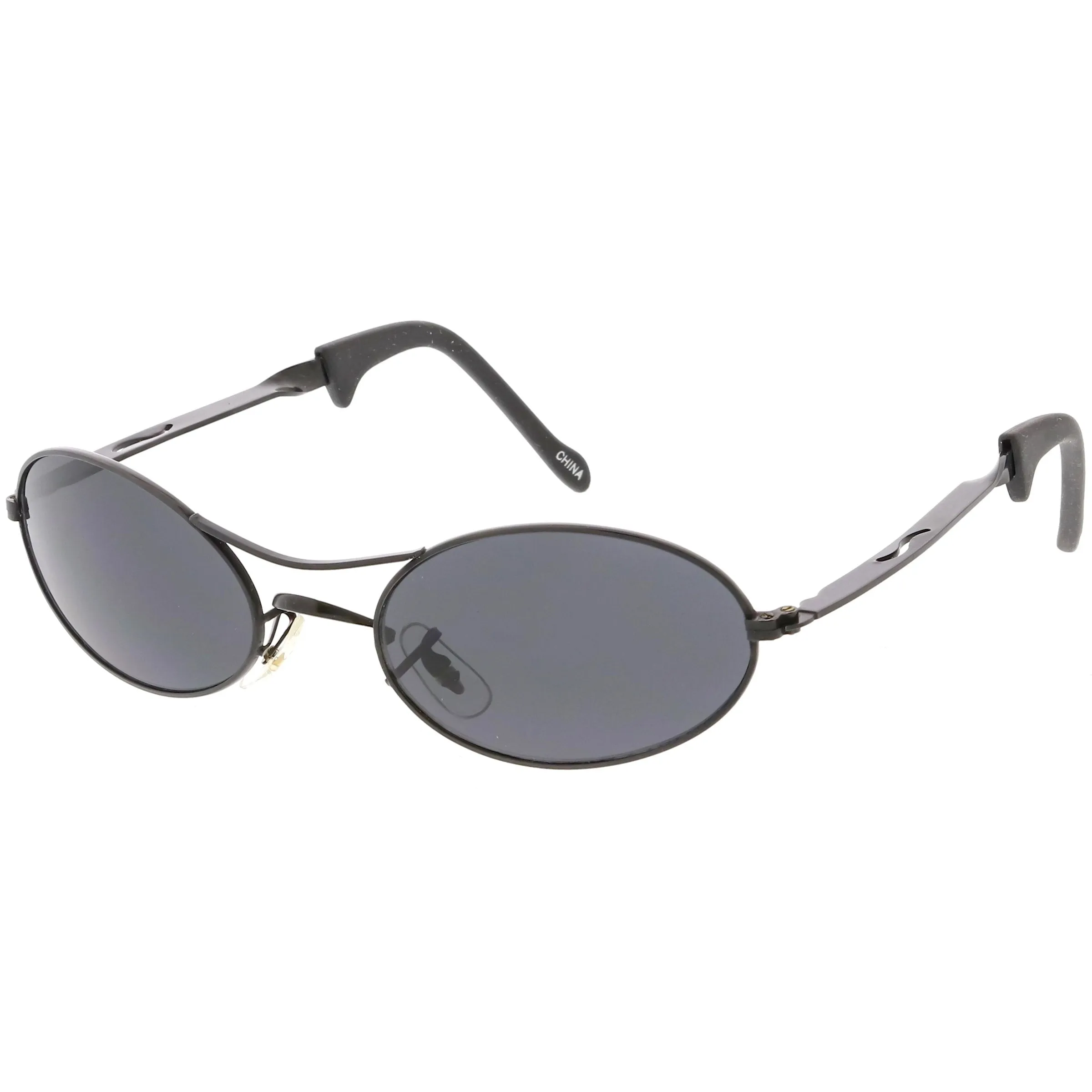 Small True Vintage 1990's Oval Metal Double Bridge Sunglasses C651 sold by ZeroUV product image thumbnail 2
