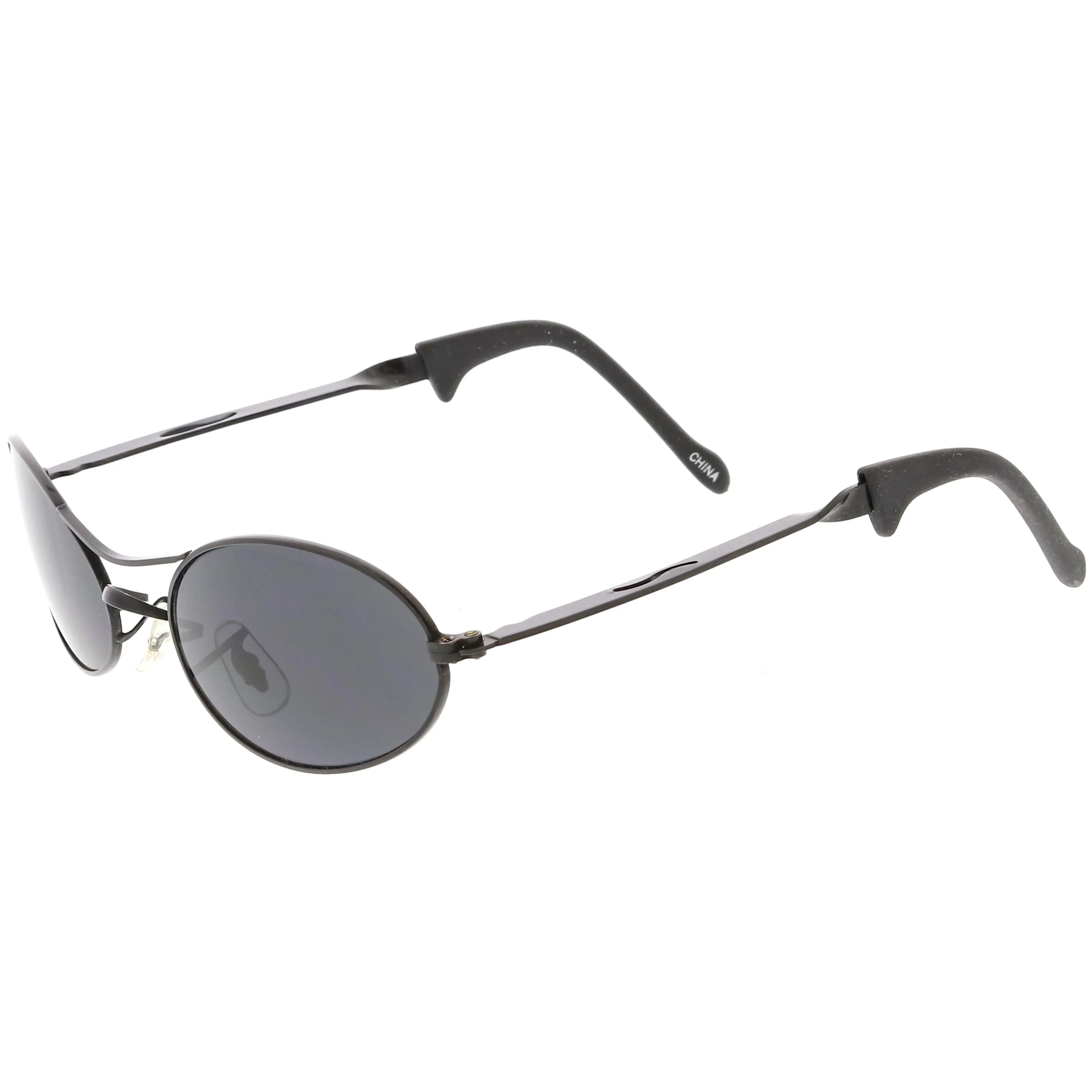 Small True Vintage 1990's Oval Metal Double Bridge Sunglasses C651 sold by ZeroUV product image thumbnail 3