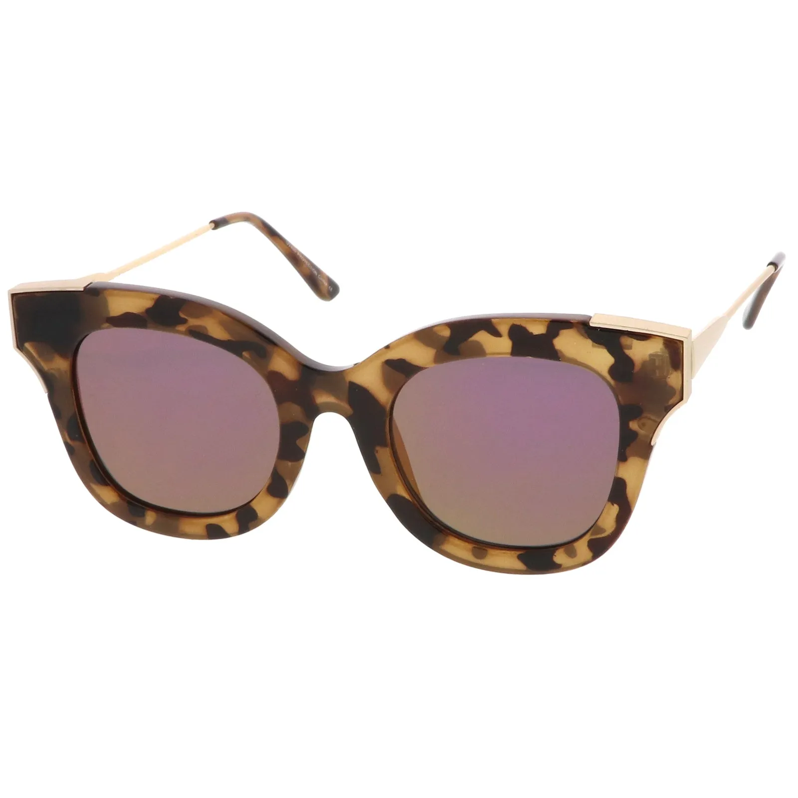Retro Modern Bold Flat Lens Cat Eye Sunglasses C072 sold by ZeroUV product image thumbnail 2