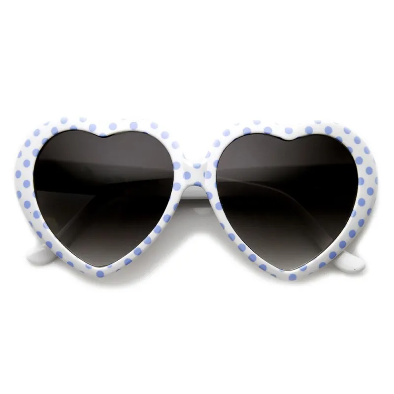 Womens Cute Polka Dot Heart Shaped Fashion Sunglasses 8982 sold by ZeroUV
