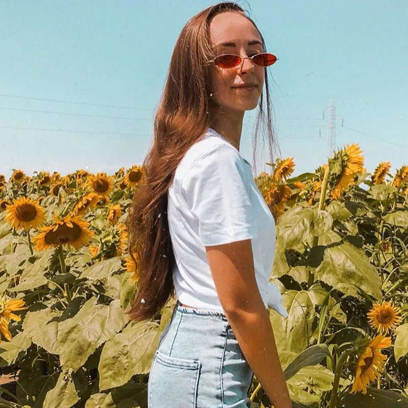 Slim Retro Throwback 1990's Color Tone Oval Sunglasses C722 sold by ZeroUV product image thumbnail 5