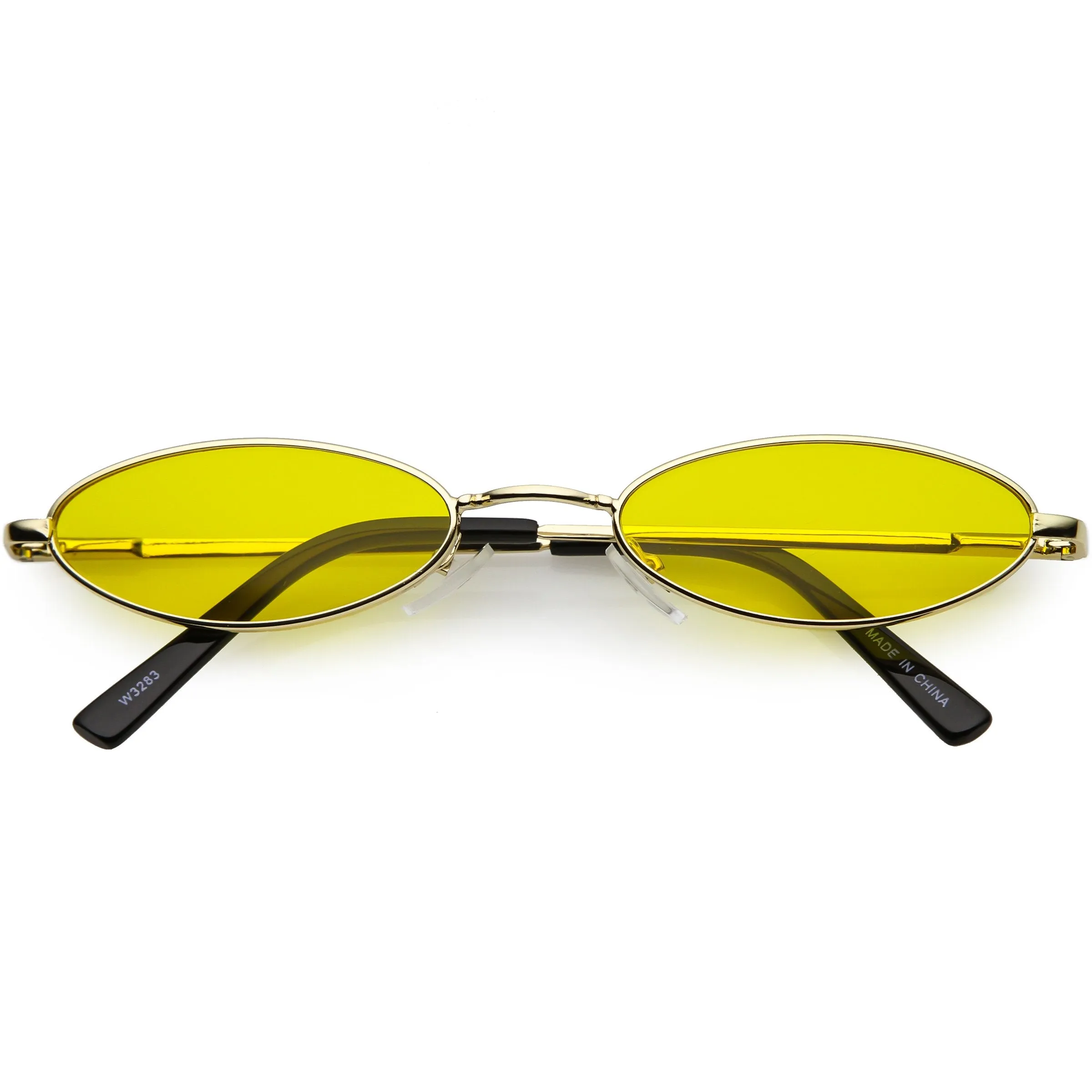 Slim Retro Throwback 1990's Color Tone Oval Sunglasses C722 sold by ZeroUV