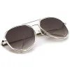 Geometric Hexagonal Laser Cut Flat Lens Aviator Sunglasses A828 sold by ZeroUV