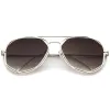 Geometric Hexagonal Laser Cut Flat Lens Aviator Sunglasses A828 sold by ZeroUV