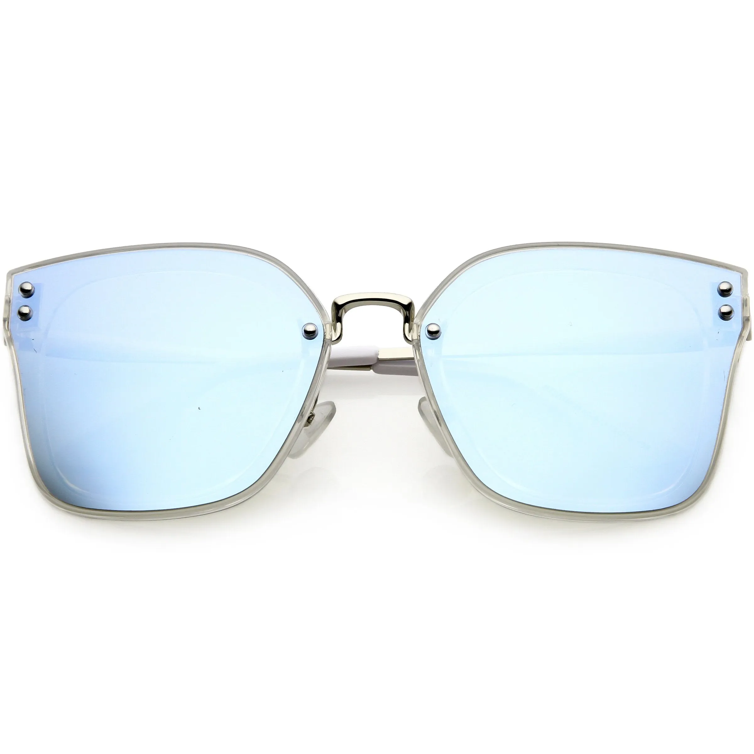 Women's Oversize Square Mirrored Polarized Flat Lens Sunglasses C883 sold by ZeroUV