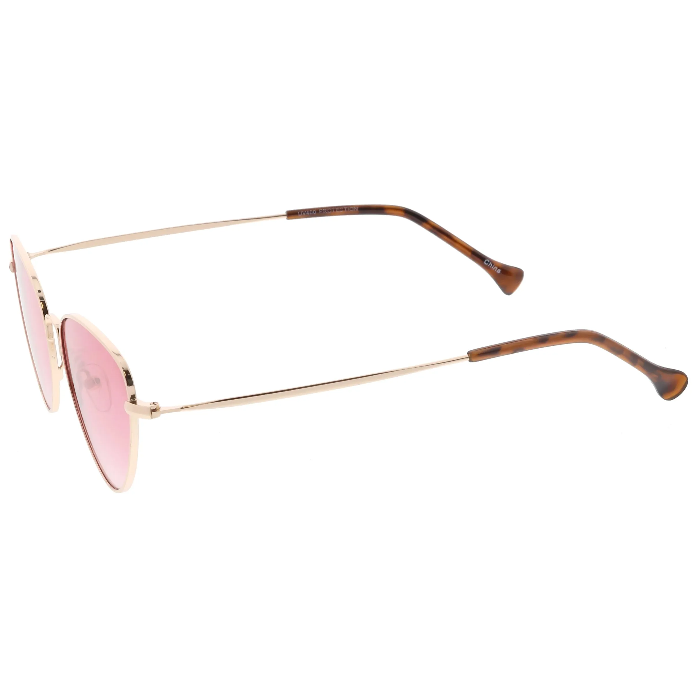 Women's Retro Slim Metal Frame Flat Lens Cat Eye Sunglasses C600 sold by ZeroUV product image thumbnail 3