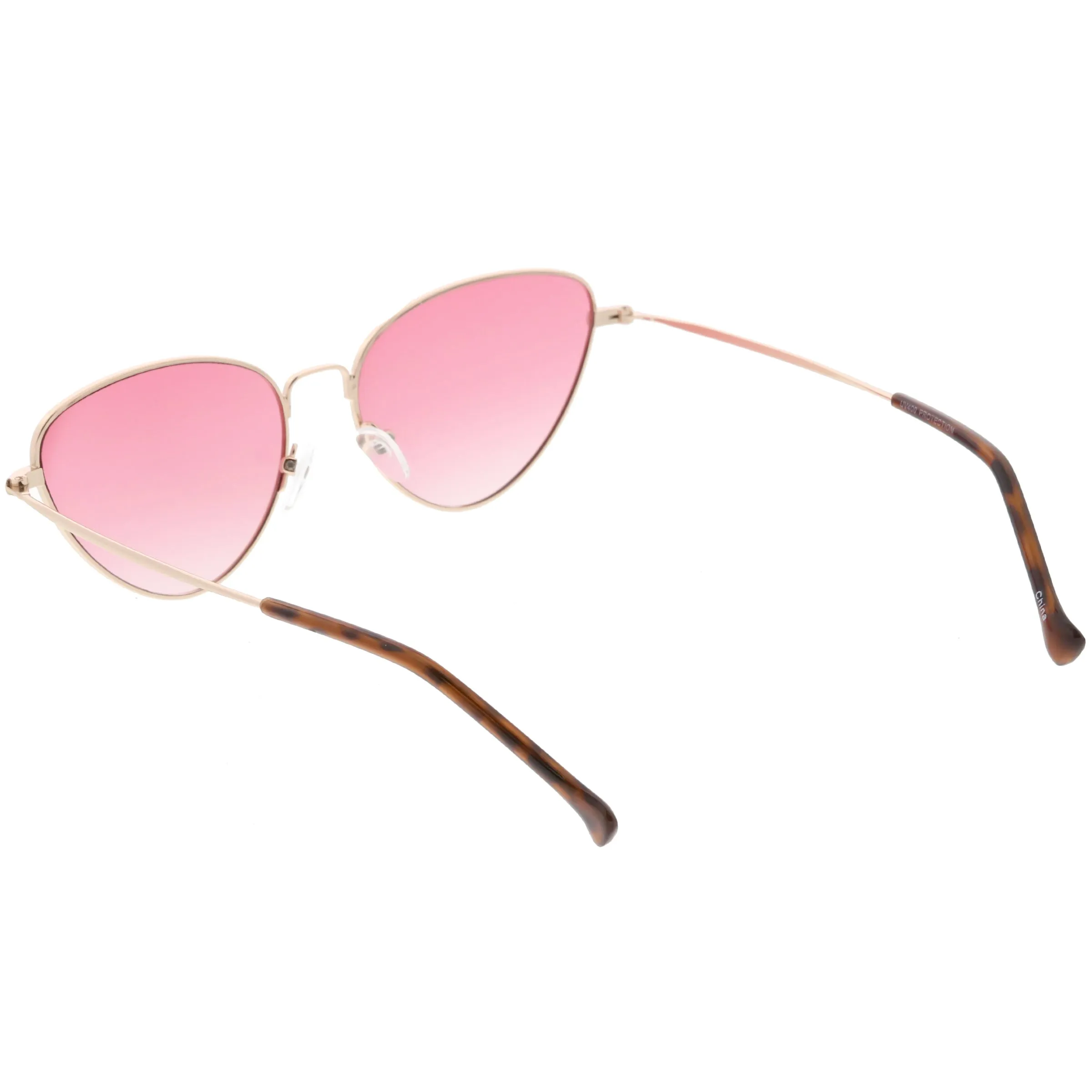 Women's Retro Slim Metal Frame Flat Lens Cat Eye Sunglasses C600 sold by ZeroUV product image thumbnail 4