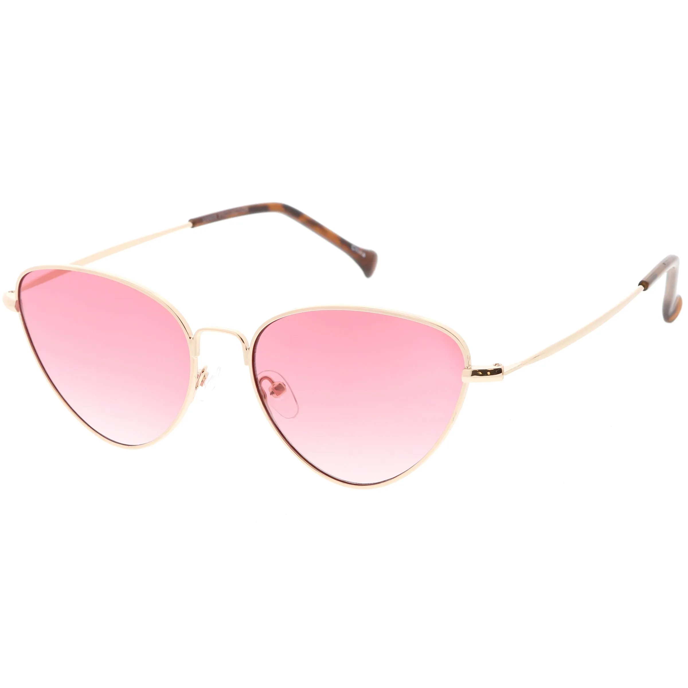 Women's Retro Slim Metal Frame Flat Lens Cat Eye Sunglasses C600 sold by ZeroUV product image thumbnail 2