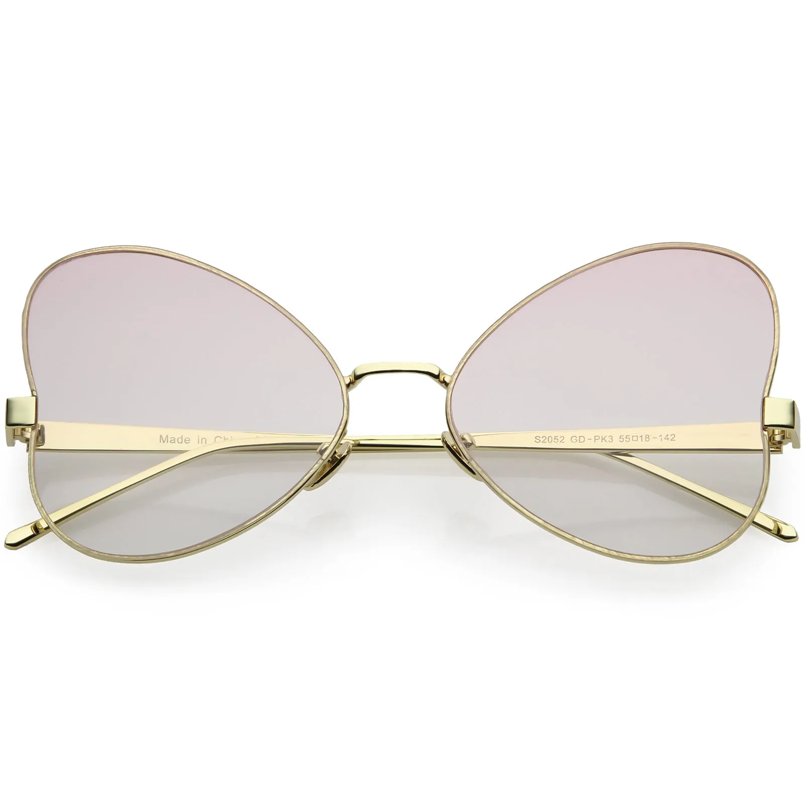 Women's Retro Oversize Metal Flat Lens Butterfly Sunglasses C833 sold by ZeroUV product image thumbnail 5