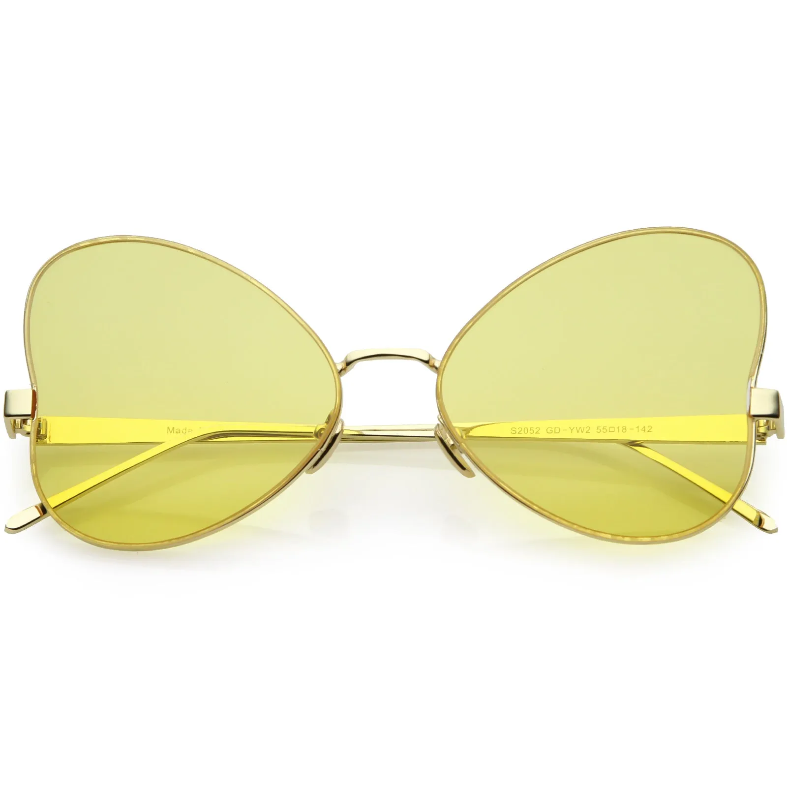 Women's Retro Oversize Metal Flat Lens Butterfly Sunglasses C833 sold by ZeroUV
