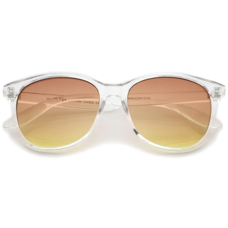 Retro Horned Rim Gradient Flat Lens Sunglasses A461 sold by ZeroUV
