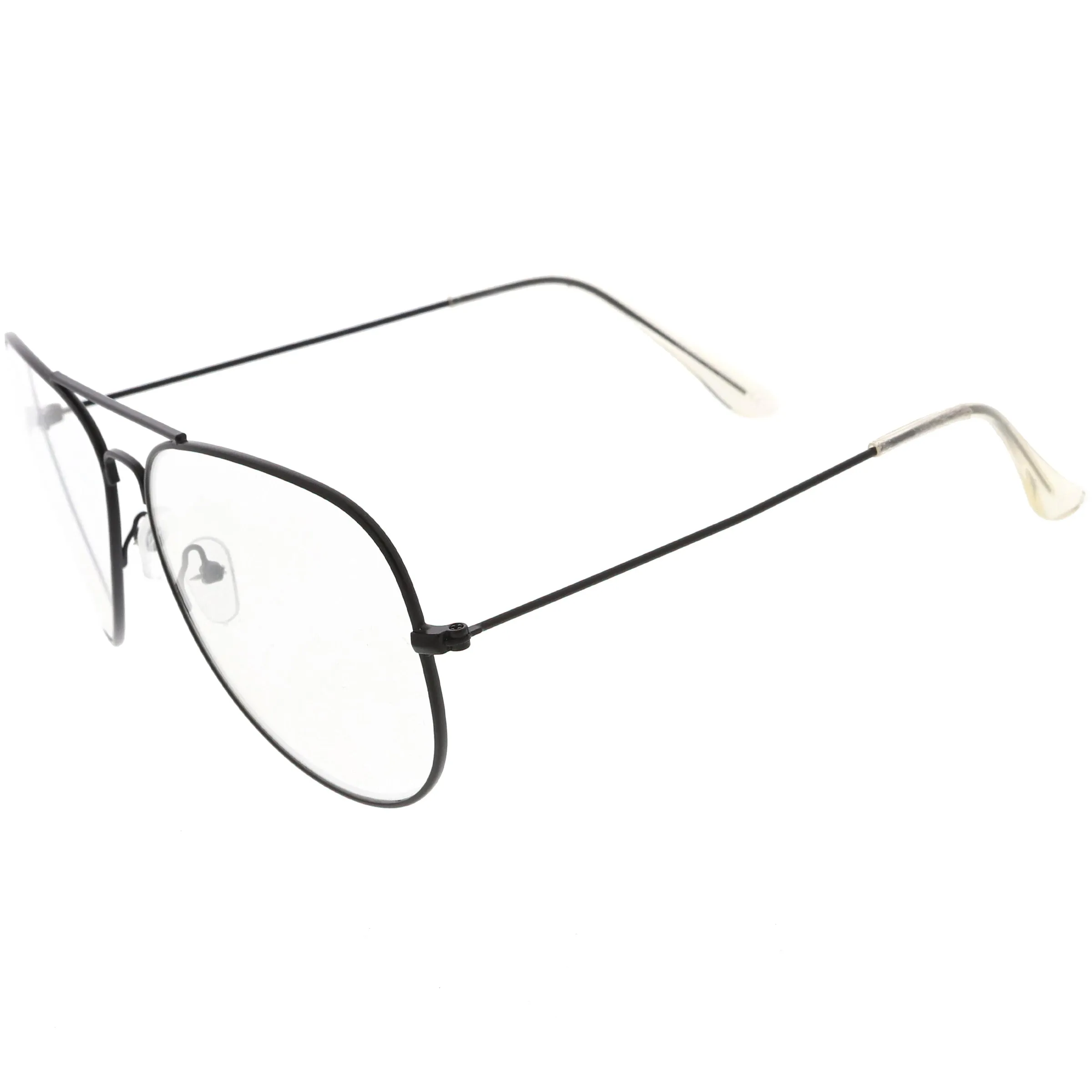 Retro Classic Full Metal Tear Drop Clear Lens Aviator Glasses C936 sold by ZeroUV product image thumbnail 5