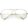 Retro Classic Full Metal Tear Drop Clear Lens Aviator Glasses C936 sold by ZeroUV