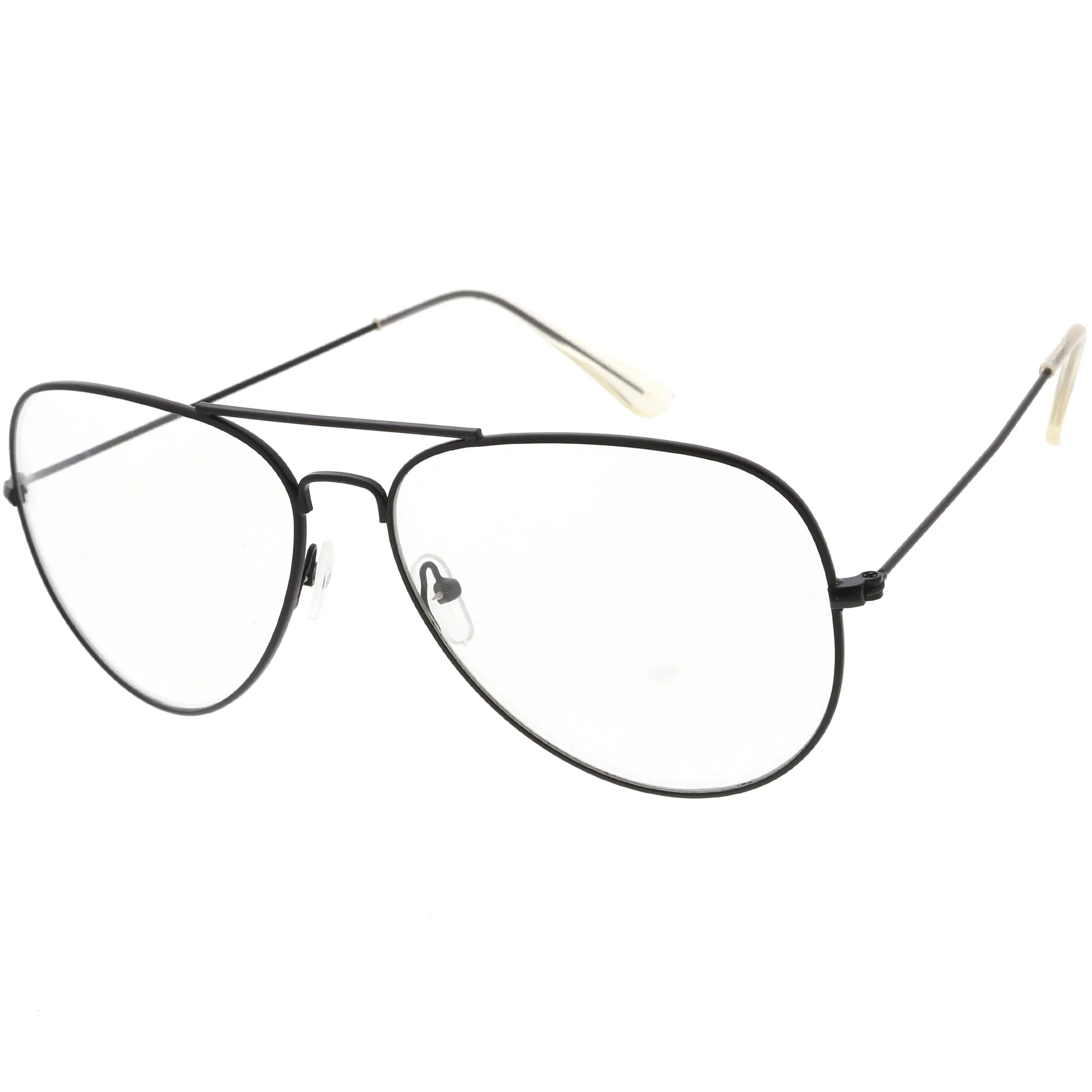 Retro Classic Full Metal Tear Drop Clear Lens Aviator Glasses C936 sold by ZeroUV product image thumbnail 4