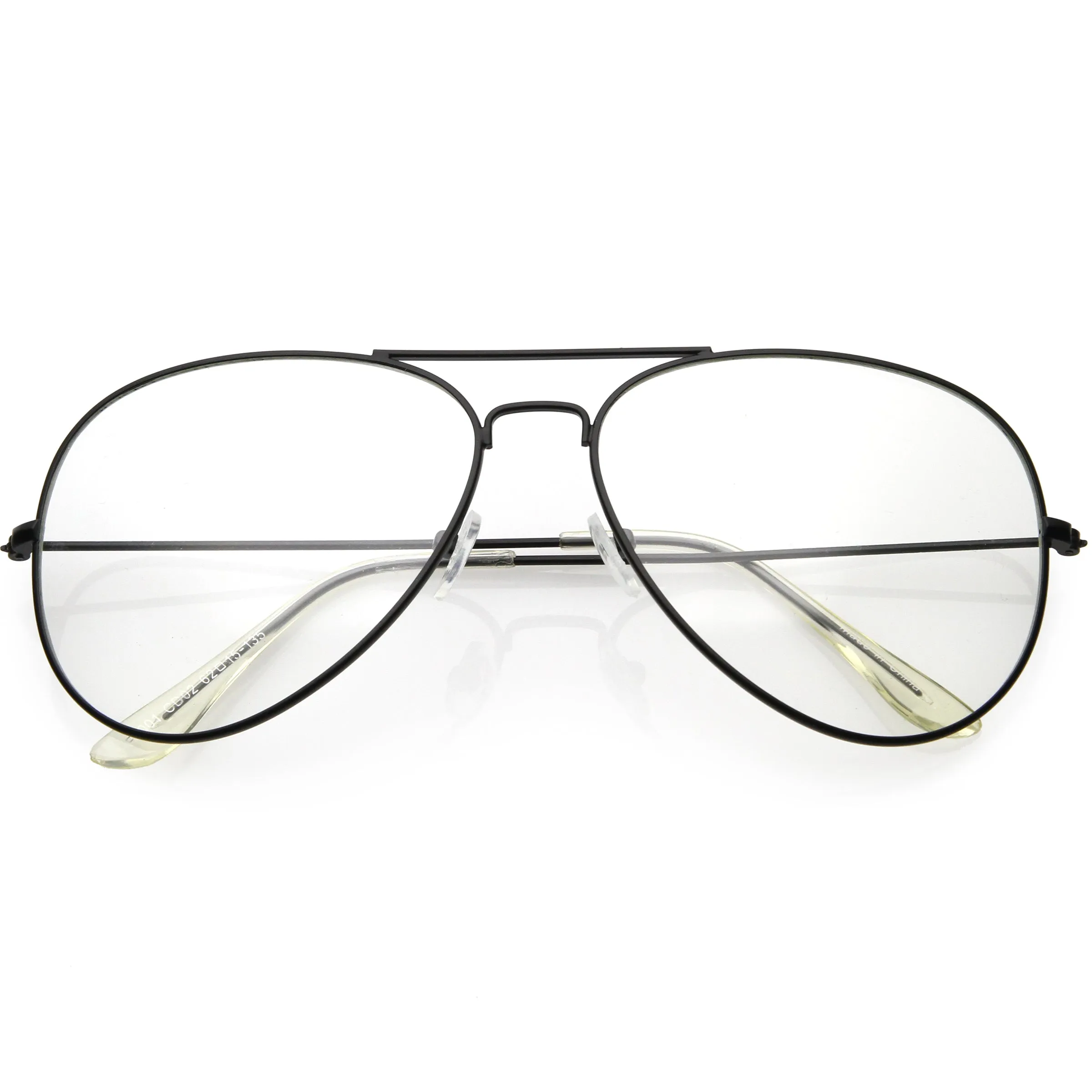 Retro Classic Full Metal Tear Drop Clear Lens Aviator Glasses C936 sold by ZeroUV product image thumbnail 3