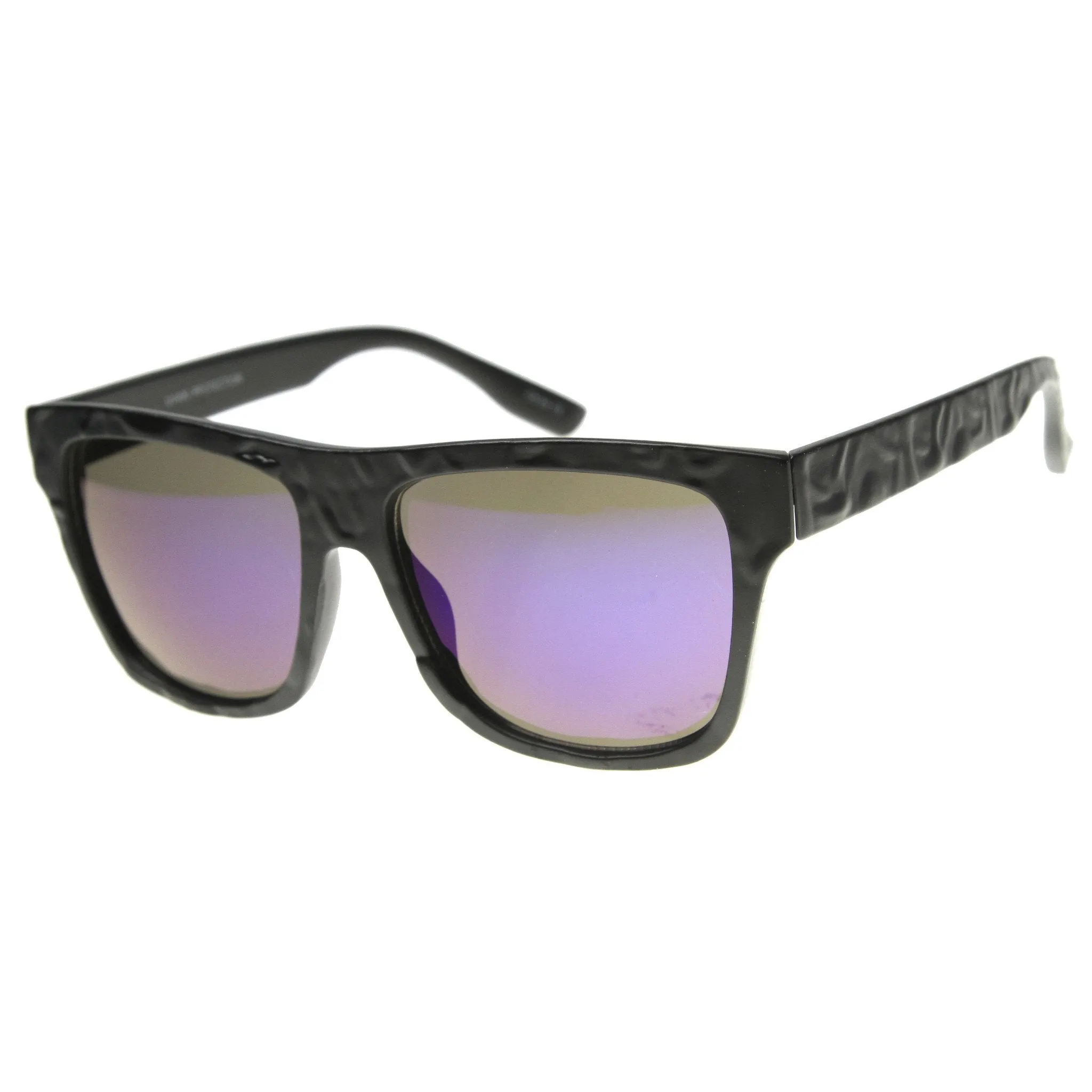 Large Bold Frame Rectangle Mirror Lens Sunglasses 9864 sold by ZeroUV product image thumbnail 2