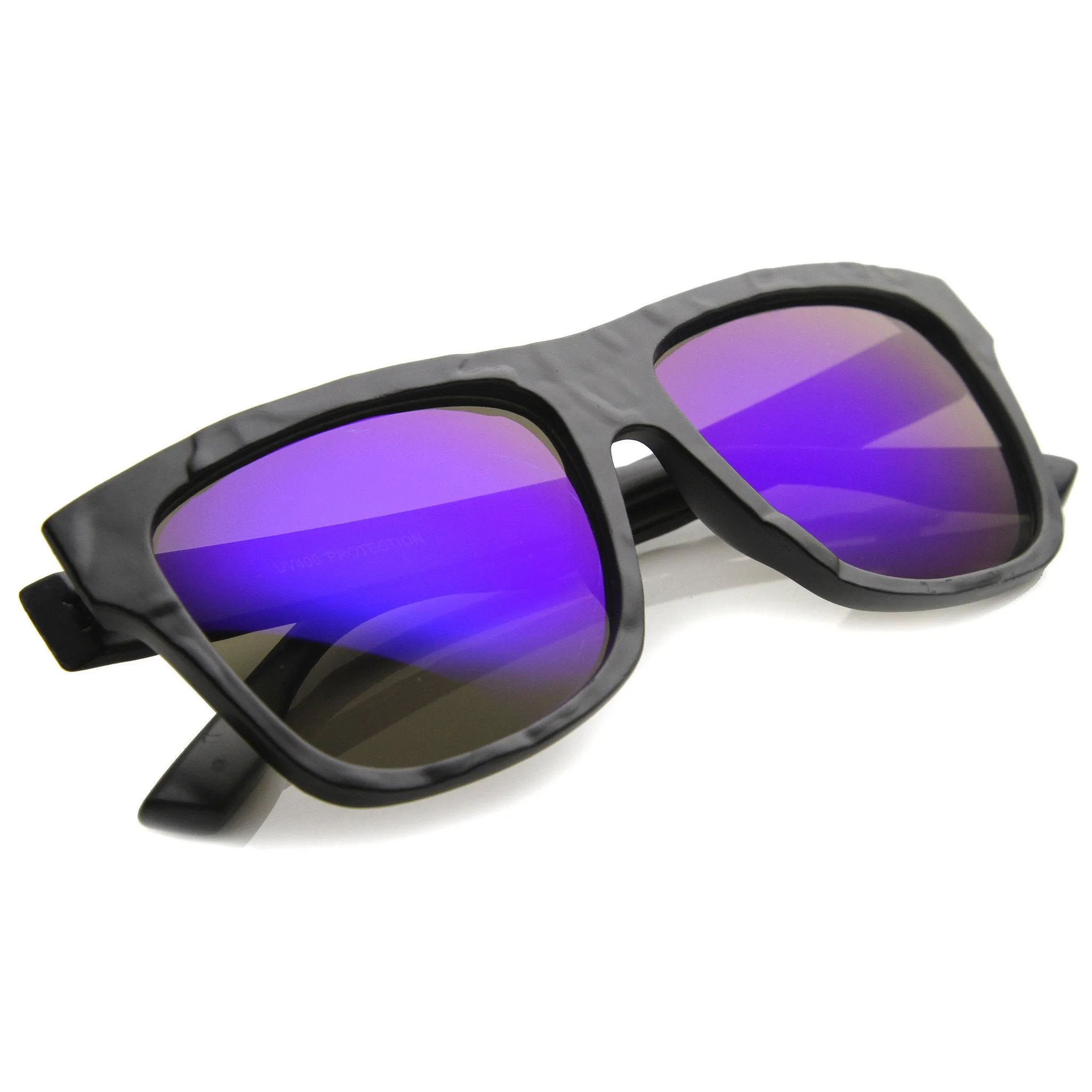 Large Bold Frame Rectangle Mirror Lens Sunglasses 9864 sold by ZeroUV product image thumbnail 4