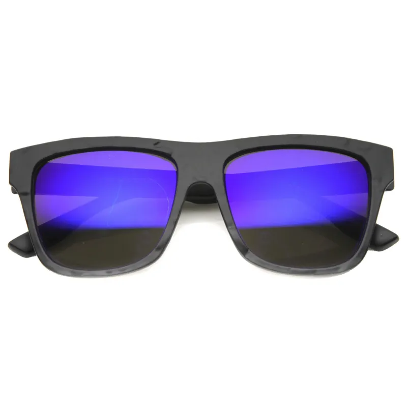 Large Bold Frame Rectangle Mirror Lens Sunglasses 9864 sold by ZeroUV