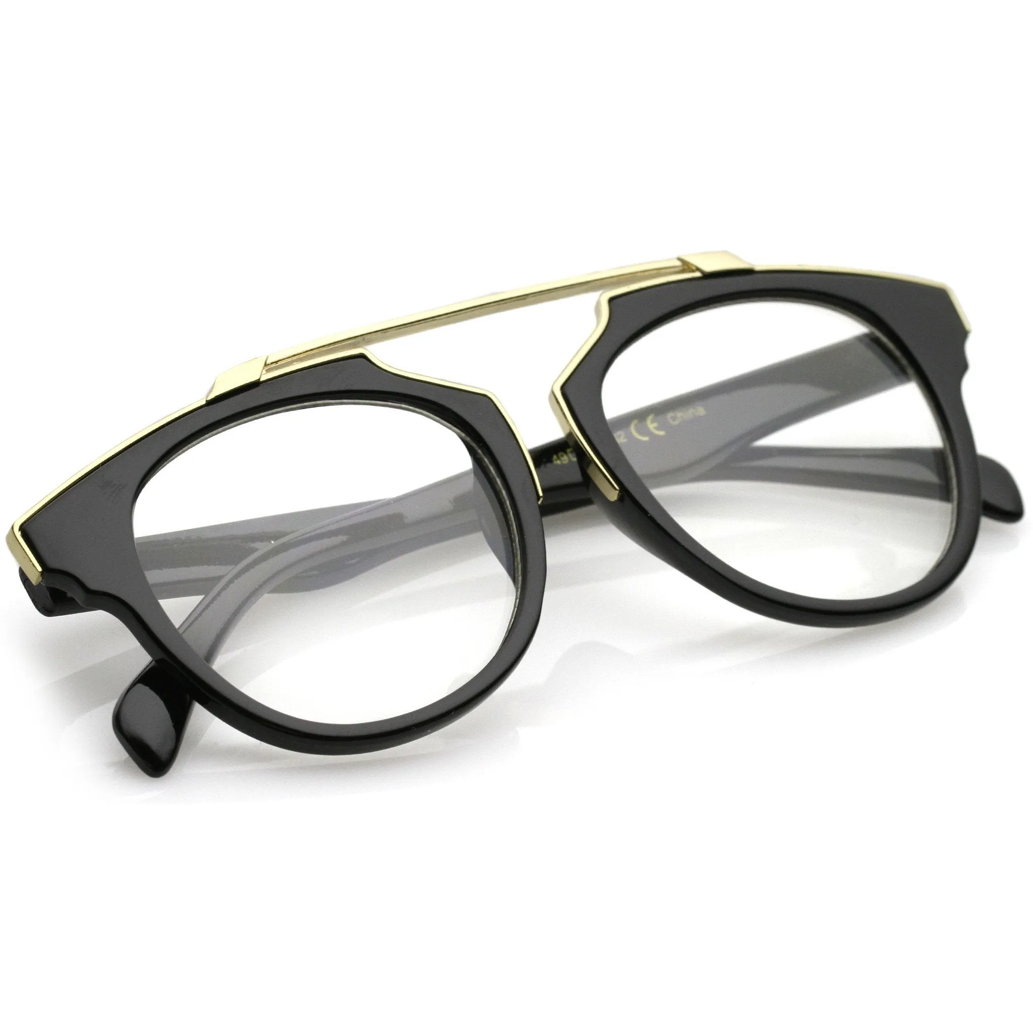 Modern Fashion Horned Rim Clear Lens Glasses A966 sold by ZeroUV product image thumbnail 4