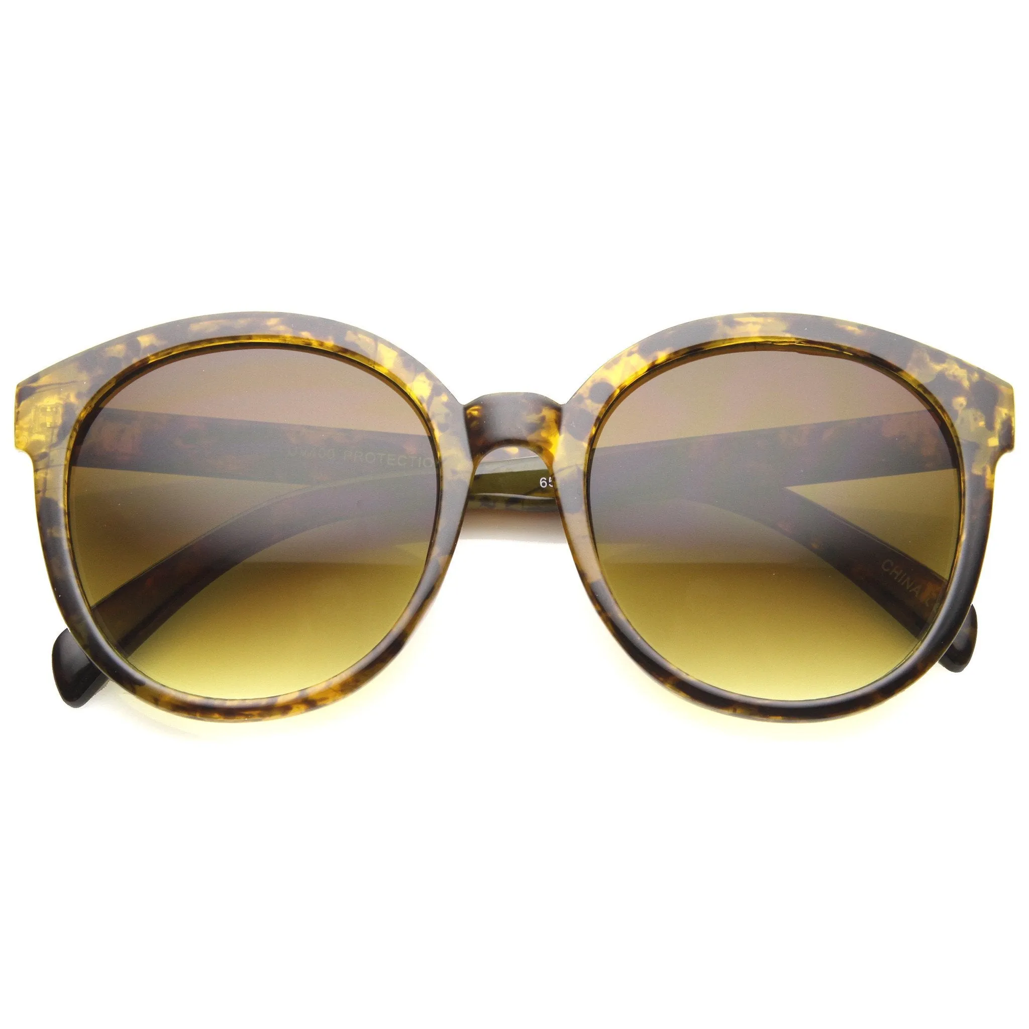 Women's Oversize Round Horned Rim Marble Sunglasses 9970 sold by ZeroUV product image thumbnail 5