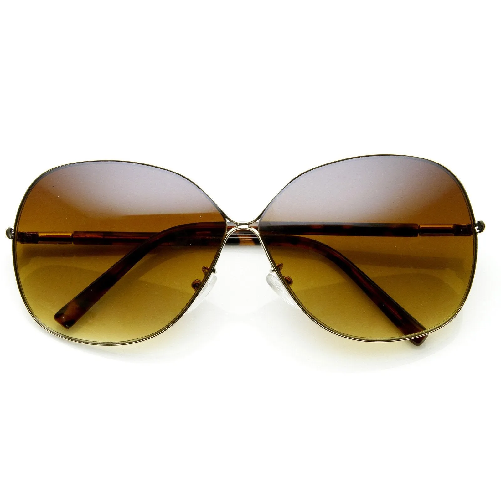 Oversize Womens Square Metal Fashion Designer Sunglasses 9105 sold by ZeroUV