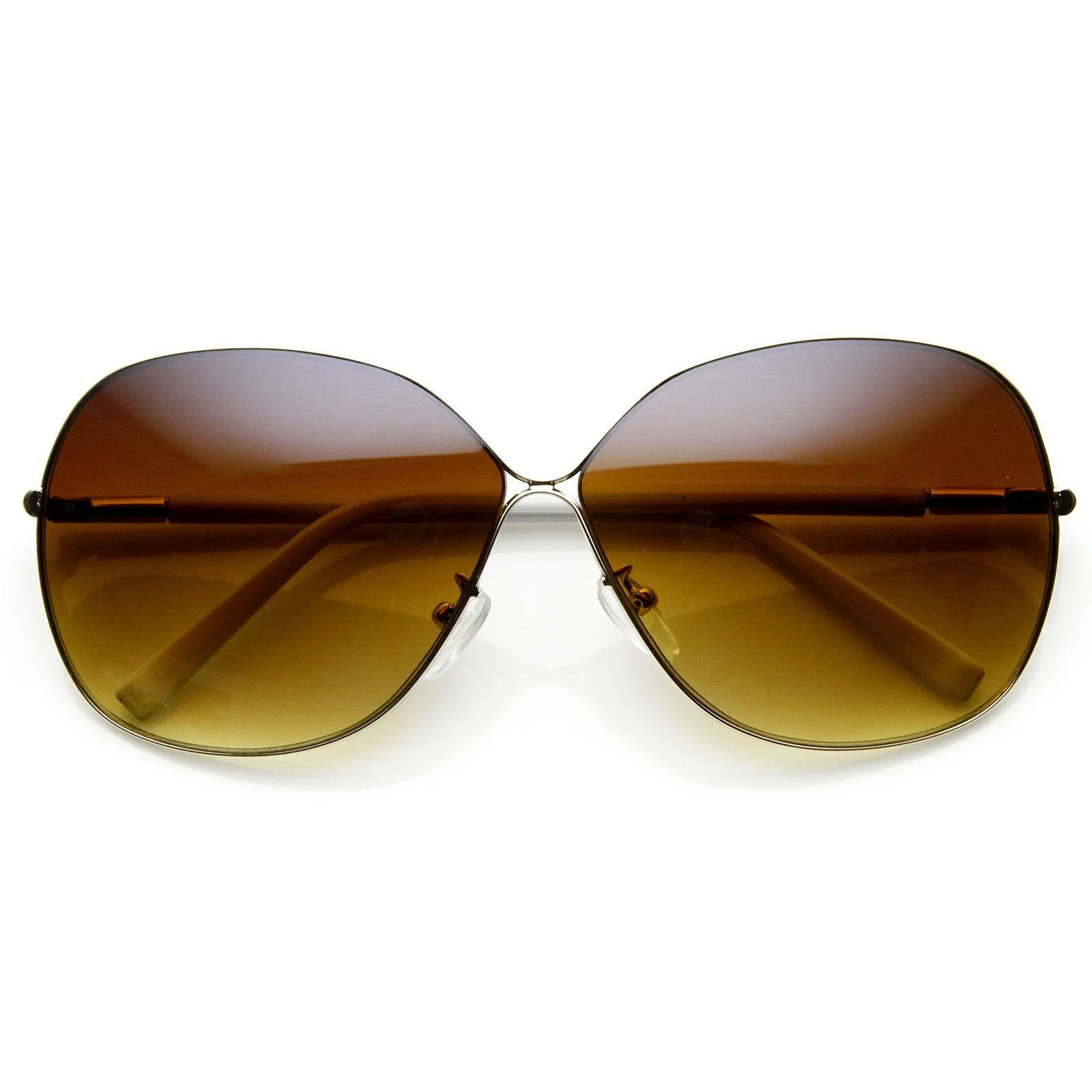 Oversize Womens Square Metal Fashion Designer Sunglasses 9105 sold by ZeroUV product image thumbnail 5