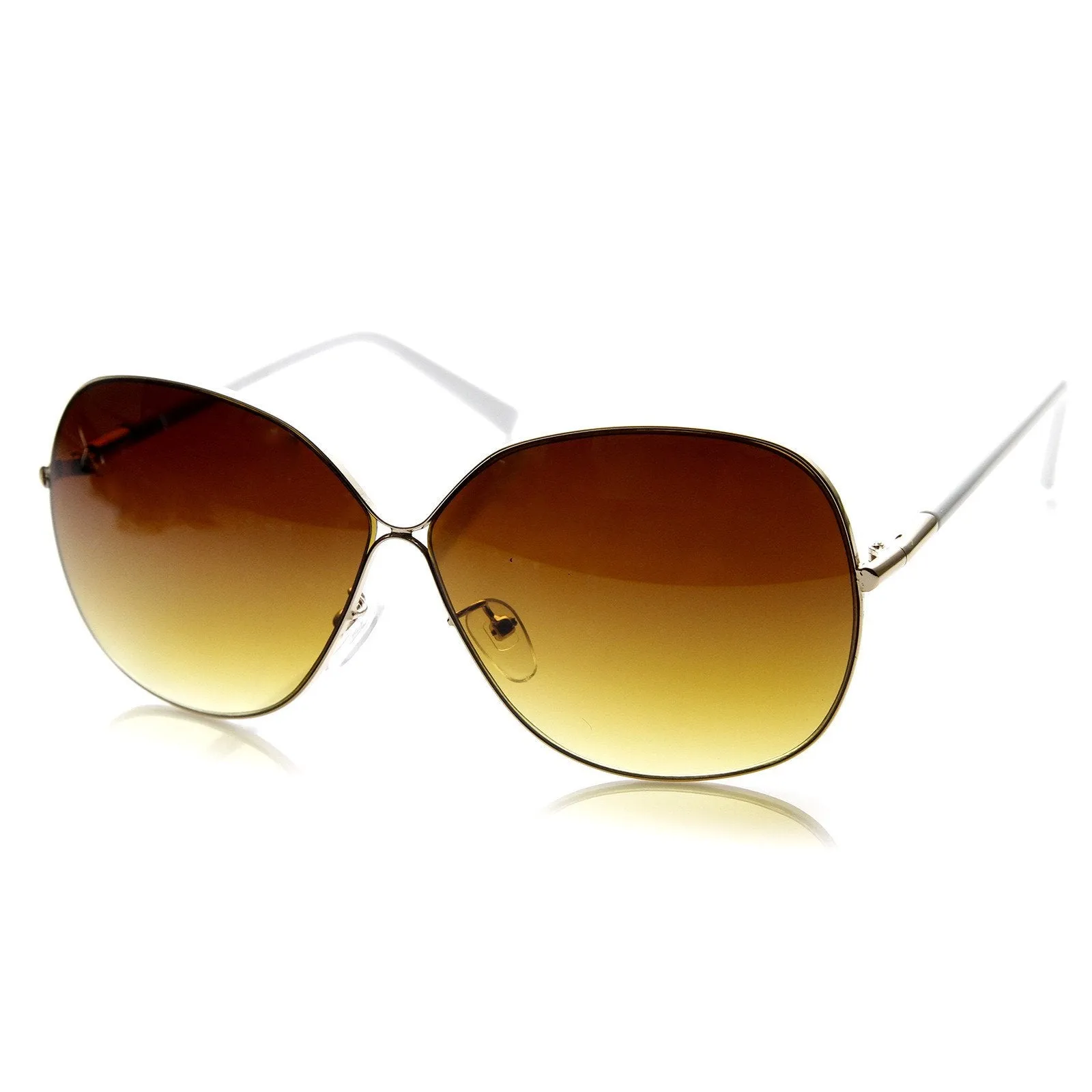 Oversize Womens Square Metal Fashion Designer Sunglasses 9105 sold by ZeroUV product image thumbnail 2