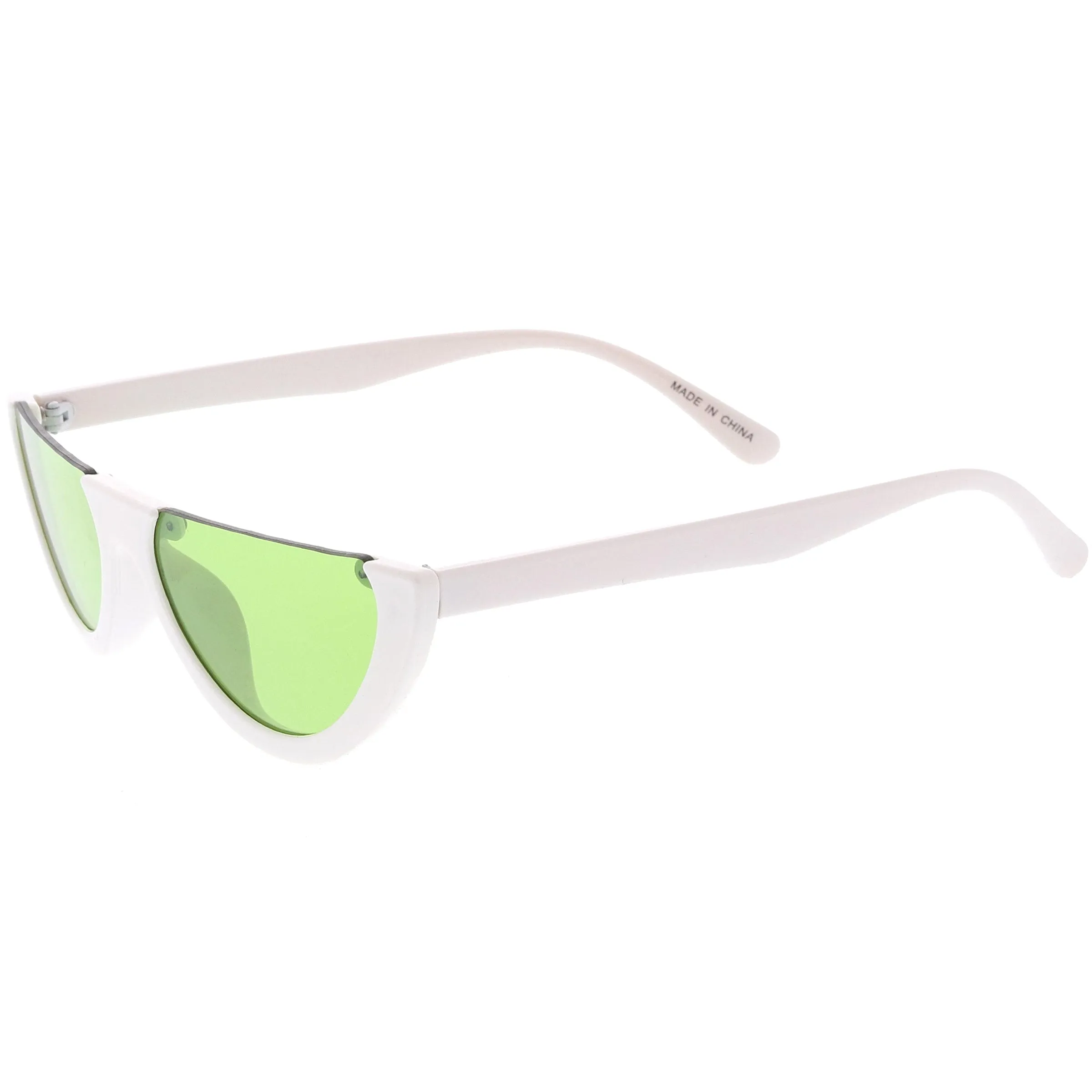 Women's Retro Color Tone Half Frame Flat Cut Sunglasses C685 sold by ZeroUV product image thumbnail 3