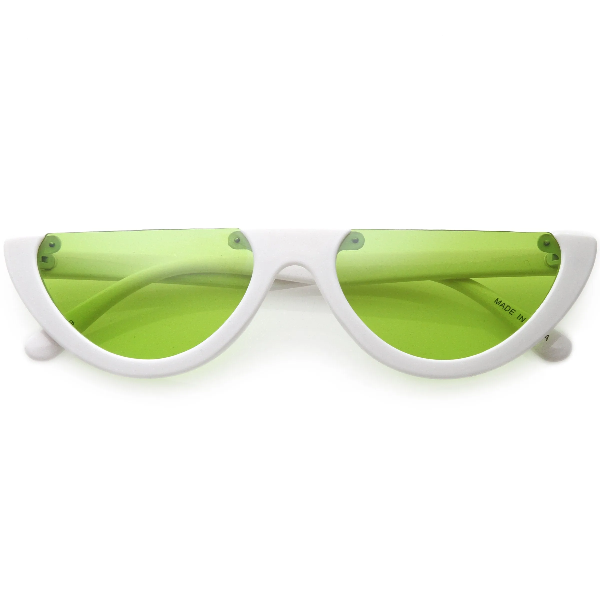 Women's Retro Color Tone Half Frame Flat Cut Sunglasses C685 sold by ZeroUV