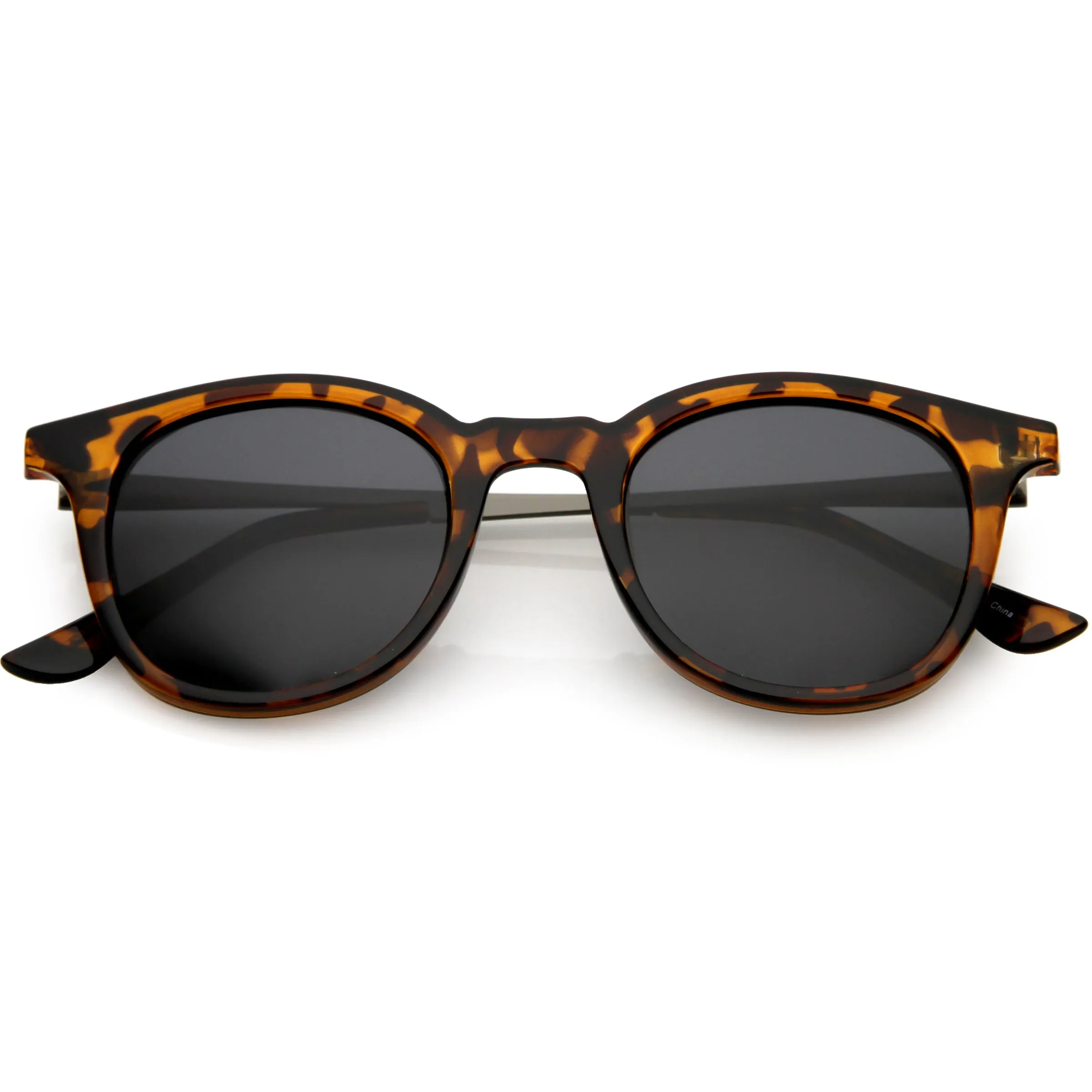 Classic Metal Arms Polarized Round Lens Horn Rimmed Sunglasses C924 sold by ZeroUV product image thumbnail 3