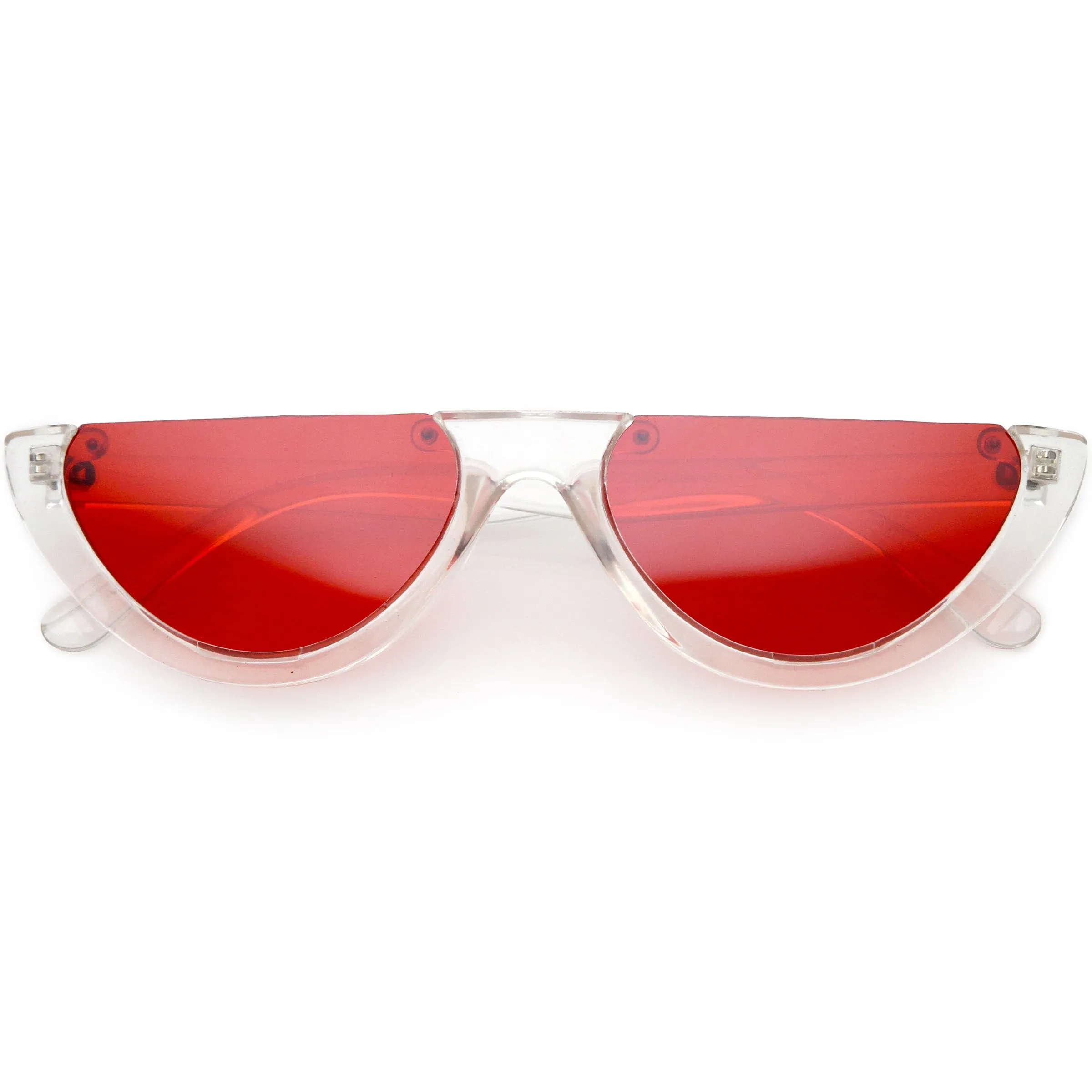 Women's Retro Color Tone Half Frame Flat Cut Sunglasses C685 sold by ZeroUV product image thumbnail 5