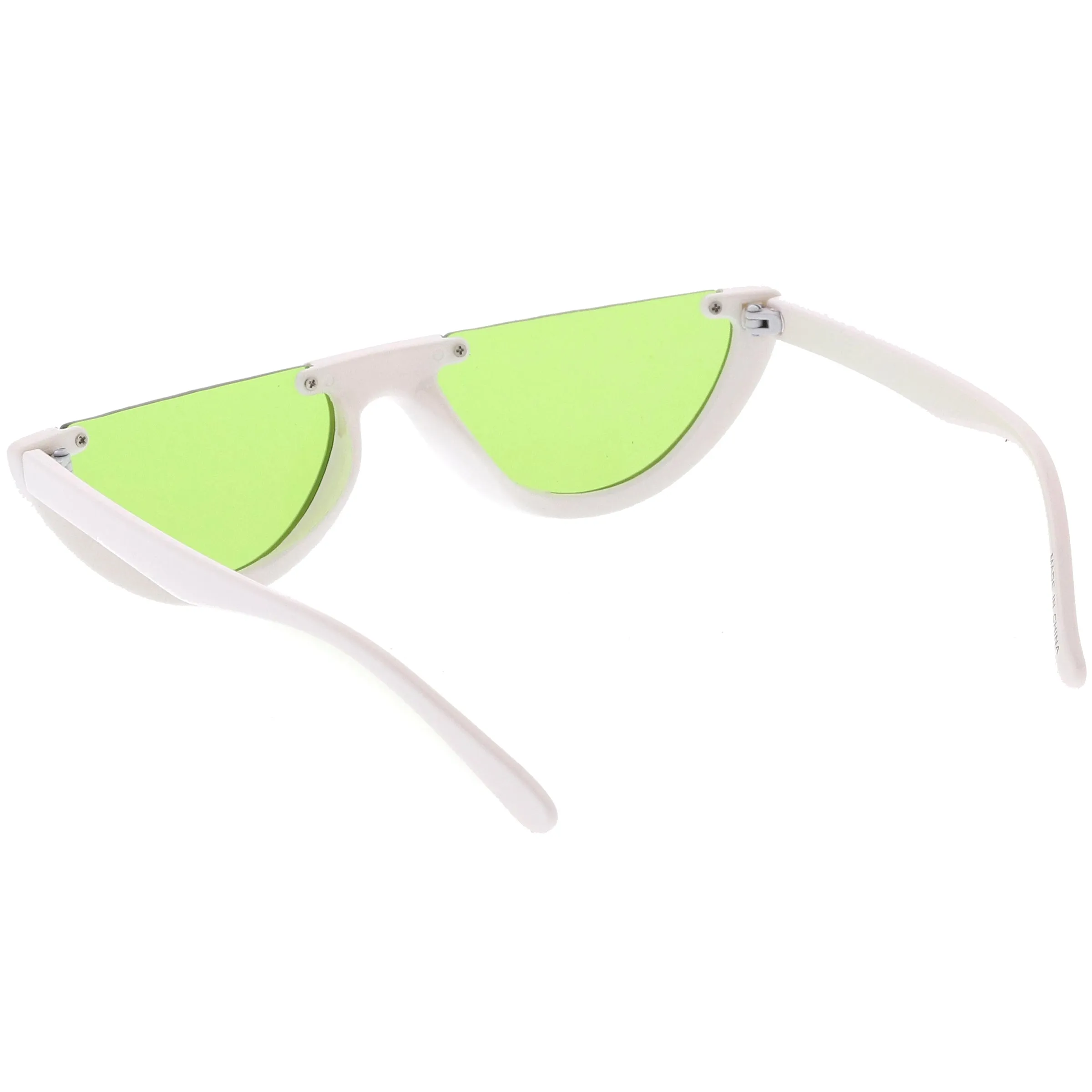 Women's Retro Color Tone Half Frame Flat Cut Sunglasses C685 sold by ZeroUV product image thumbnail 4