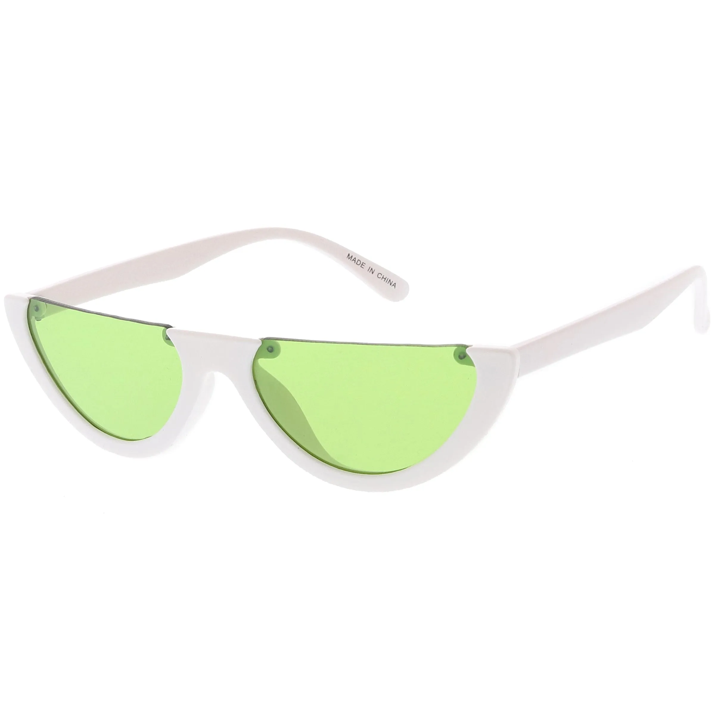 Women's Retro Color Tone Half Frame Flat Cut Sunglasses C685 sold by ZeroUV product image thumbnail 2