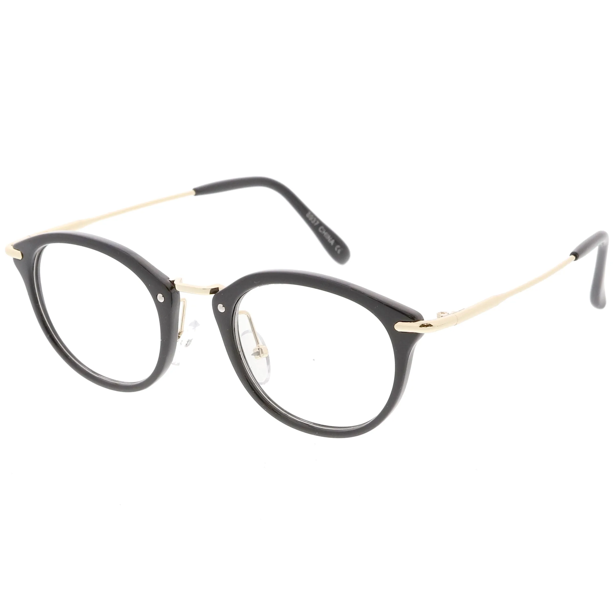 Vintage Inspired Dapper P3 Horned Rim Clear Lens Glasses C665 sold by ZeroUV product image thumbnail 3