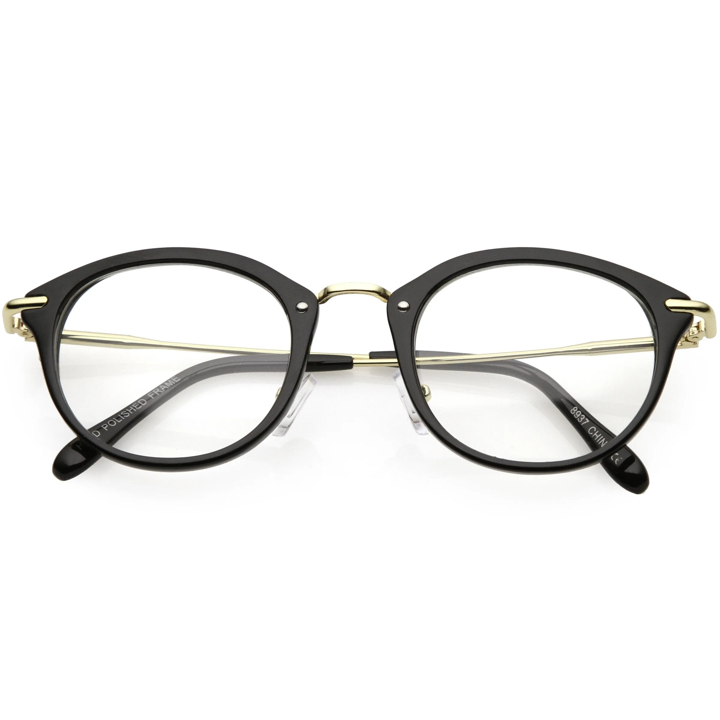 Vintage Inspired Dapper P3 Horned Rim Clear Lens Glasses C665 sold by ZeroUV product image thumbnail 2