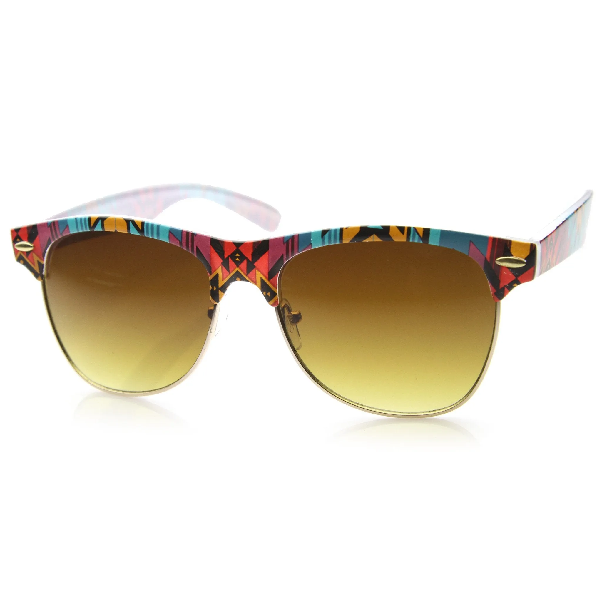 Indie Festival Native Print Half Frame Sunglasses 9995 sold by ZeroUV product image thumbnail 2