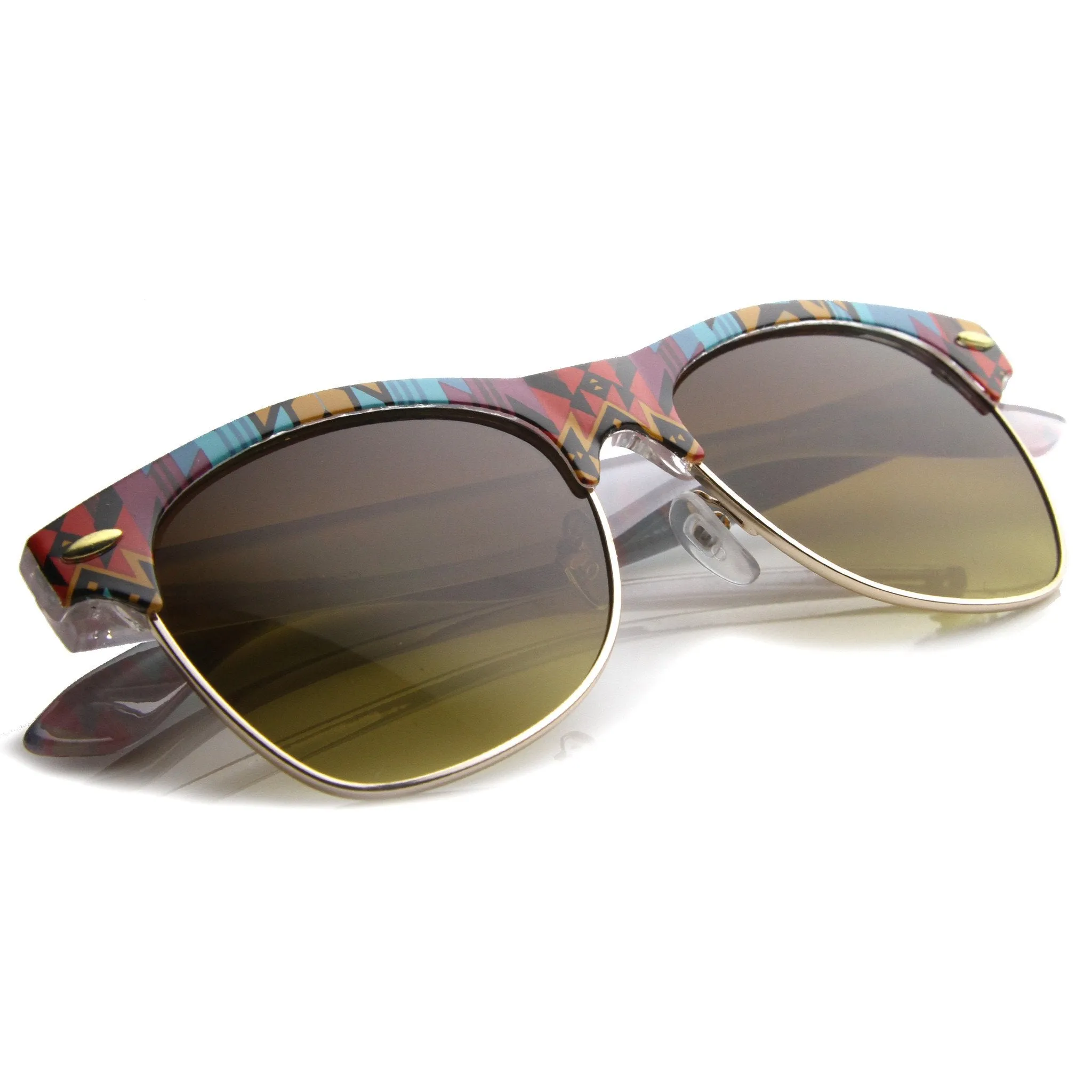 Indie Festival Native Print Half Frame Sunglasses 9995 sold by ZeroUV product image thumbnail 4
