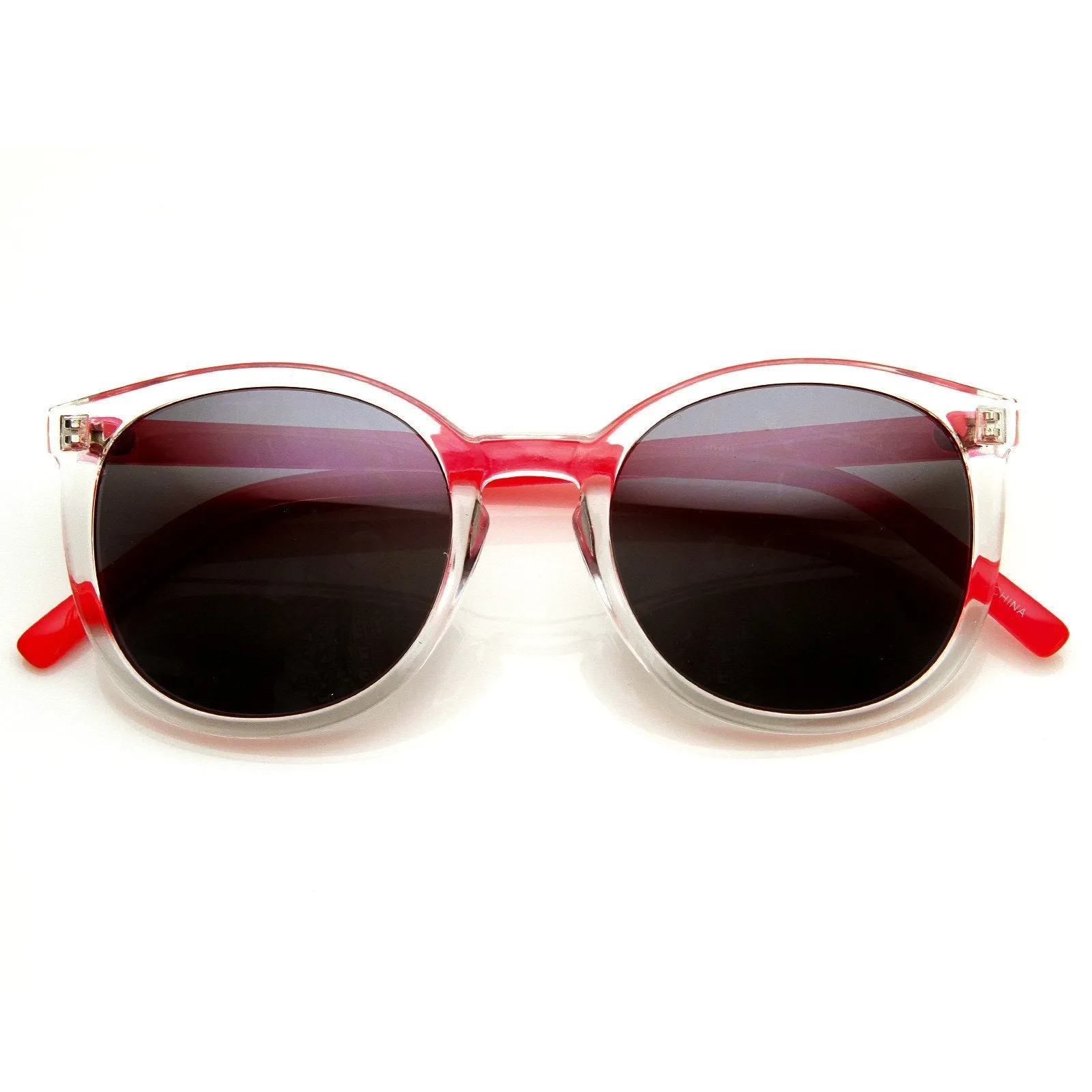 Retro Hipster Two Tone P3 Colorful Round Frosted Sunglasses 8990 sold by ZeroUV
