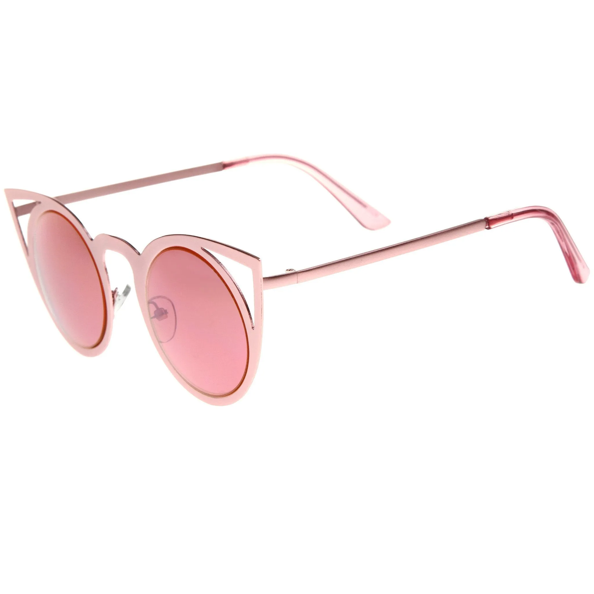 Women's Laser Cut Mirrored Lens Cat Eye Sunglasses A410 sold by ZeroUV product image thumbnail 3