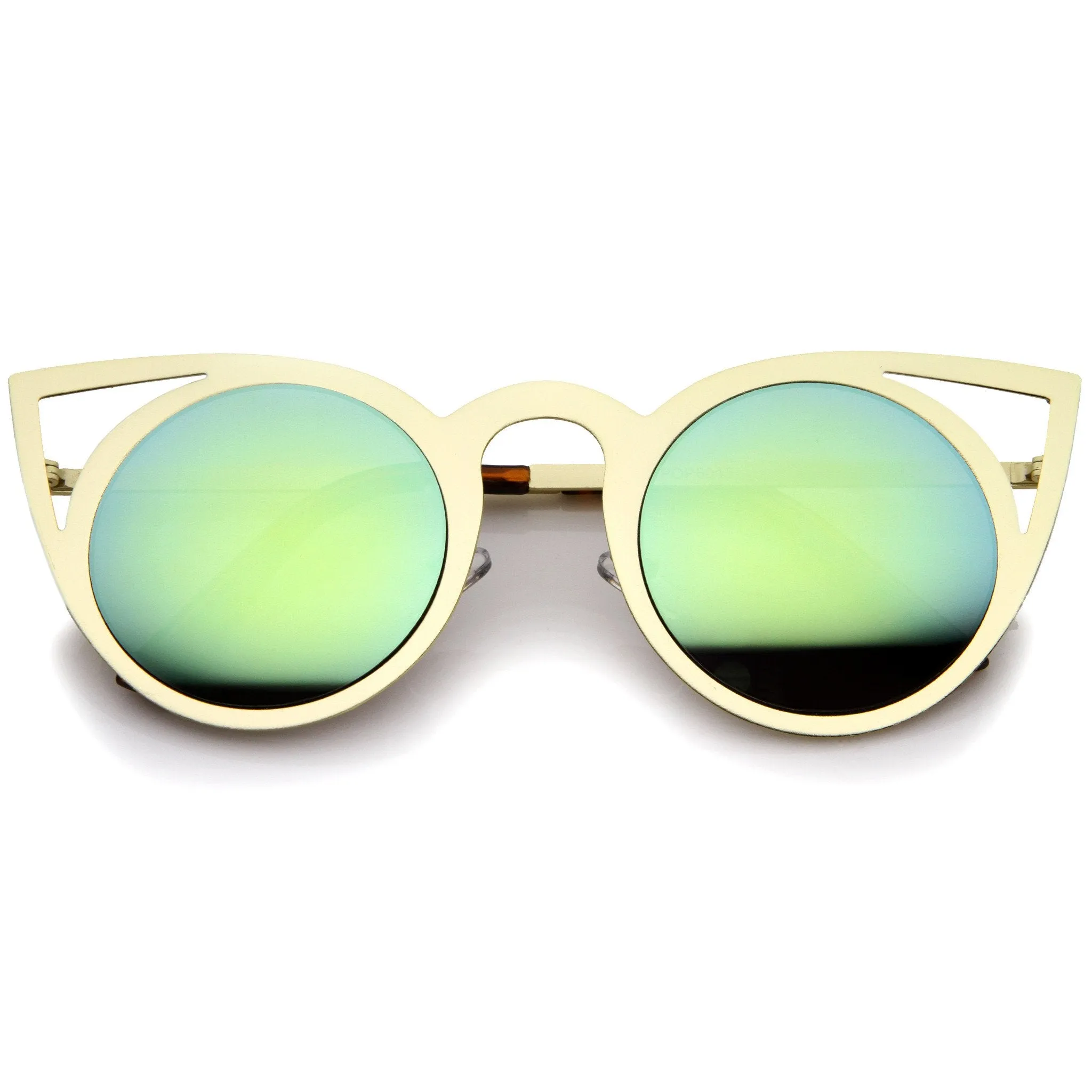 Women's Laser Cut Mirrored Lens Cat Eye Sunglasses A410 sold by ZeroUV product image thumbnail 5
