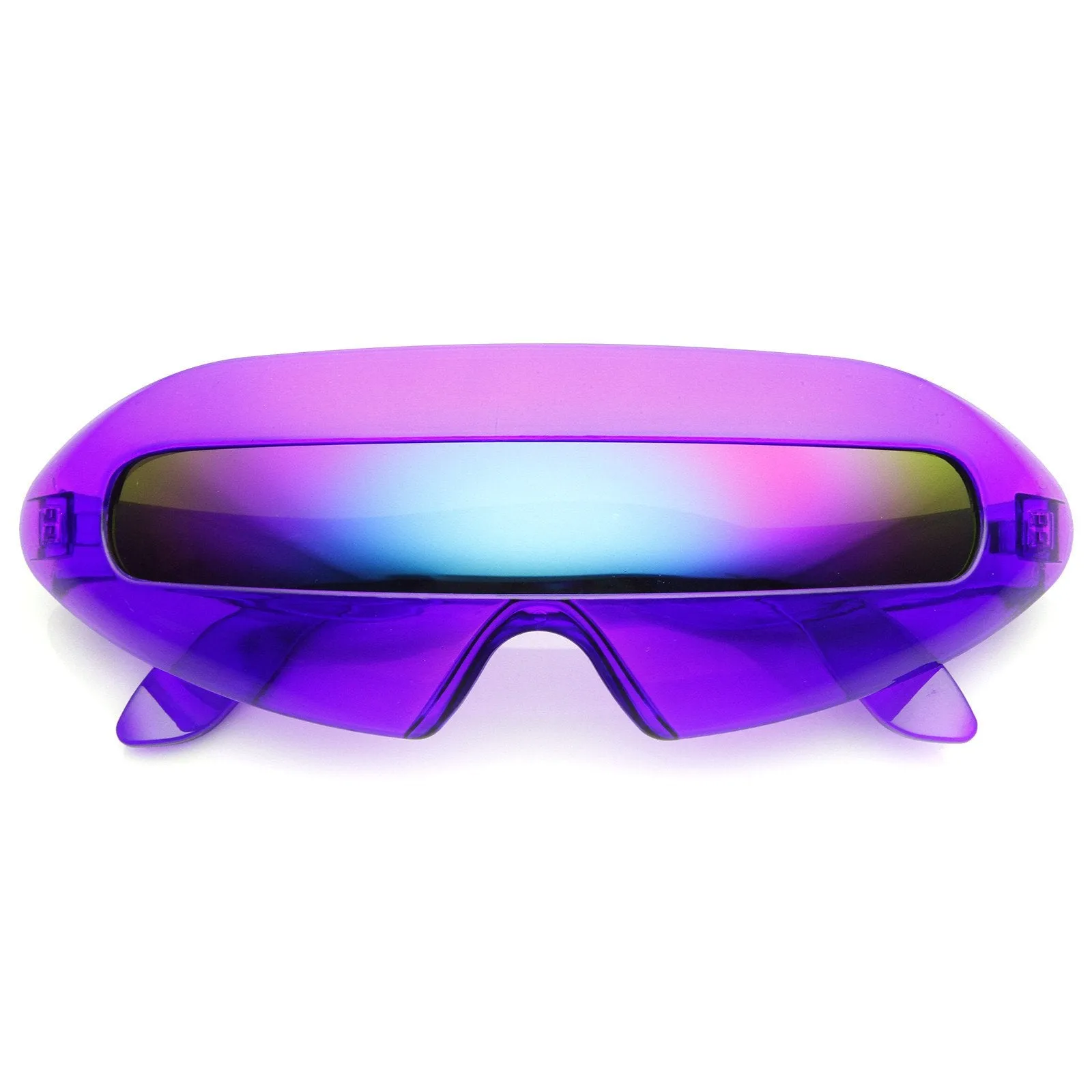 Retro Futuristic Cyclops Mirrored Lens Wrap Around Sunglasses 9125 sold by ZeroUV product image thumbnail 4