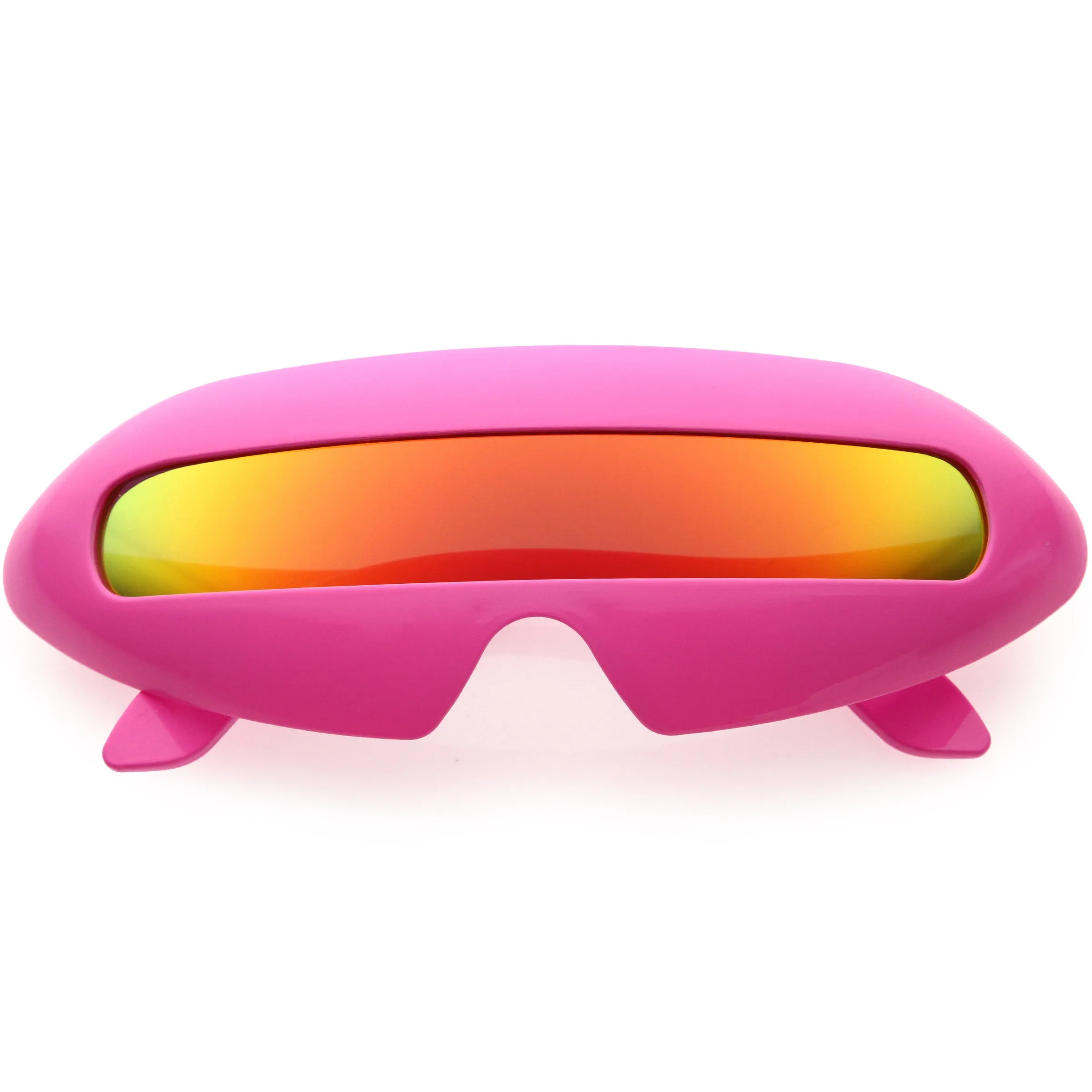 Retro Futuristic Cyclops Mirrored Lens Wrap Around Sunglasses 9125 sold by ZeroUV product image thumbnail 3