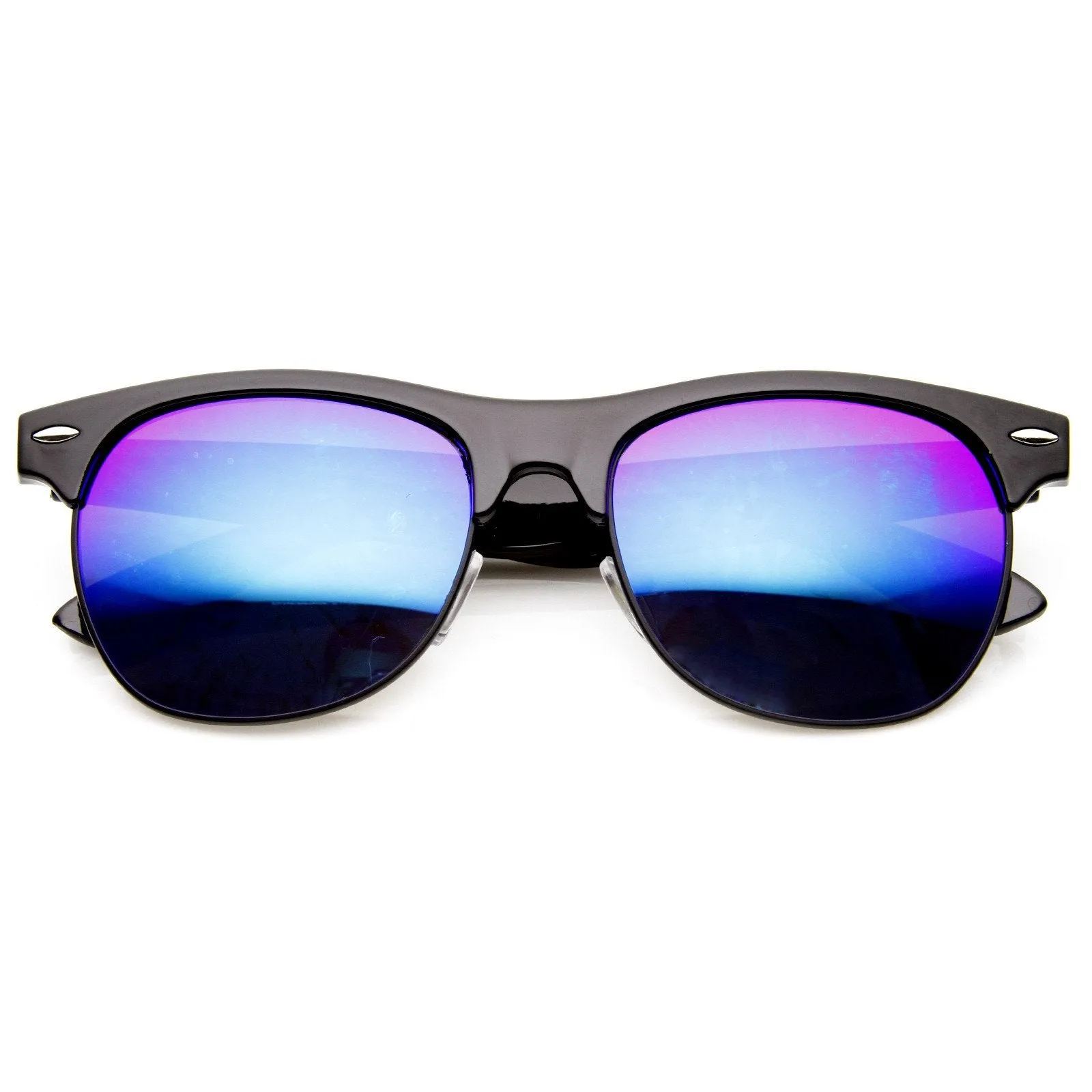 New Flash Mirrored Lens Horned Rim Half Frame Sunglasses 8927 sold by ZeroUV product image thumbnail 3